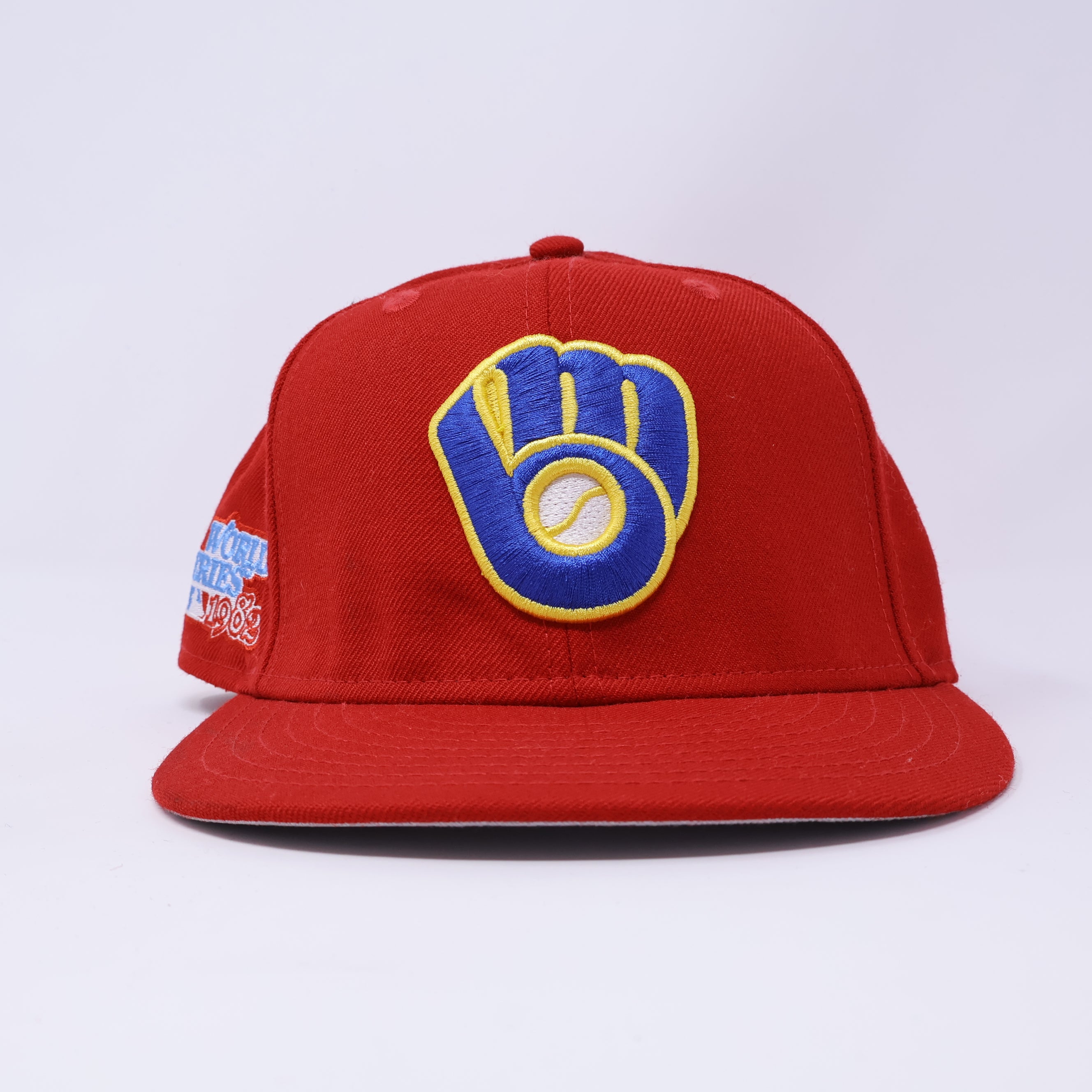 USED 7 Red Milwaukee Brewers 1982 World Series 59fifty New Era Fitted Hat