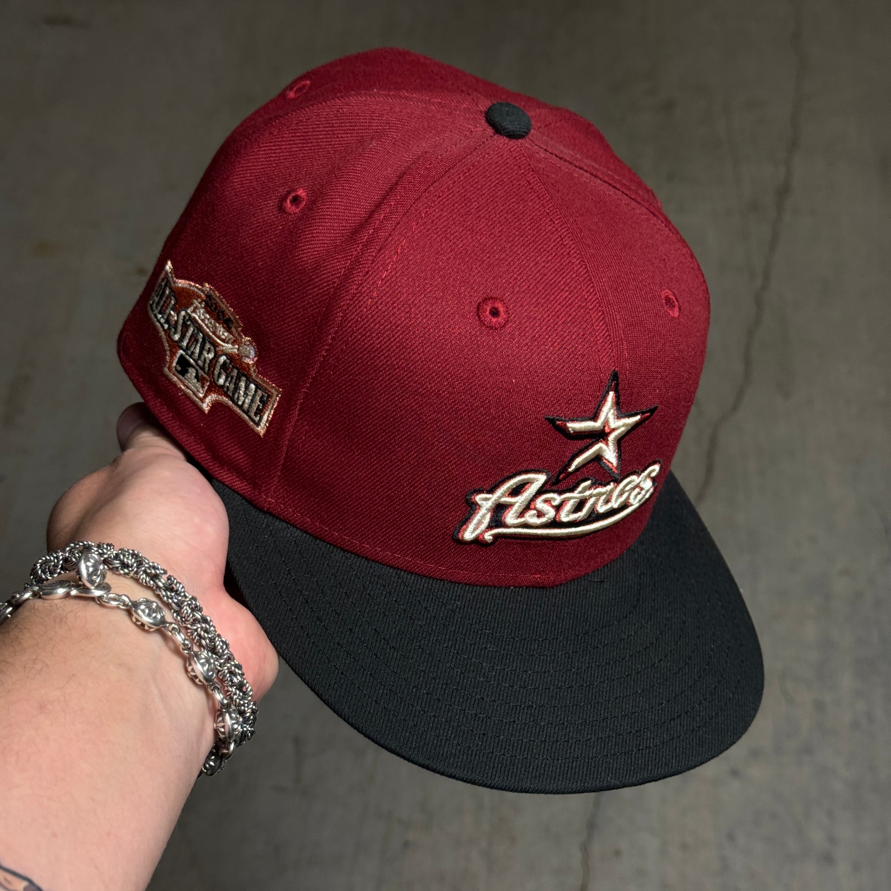 USED 3/8 Brick Red Houston Astros 2004 All Star Game 59fifty New Era Fitted Hat Cap