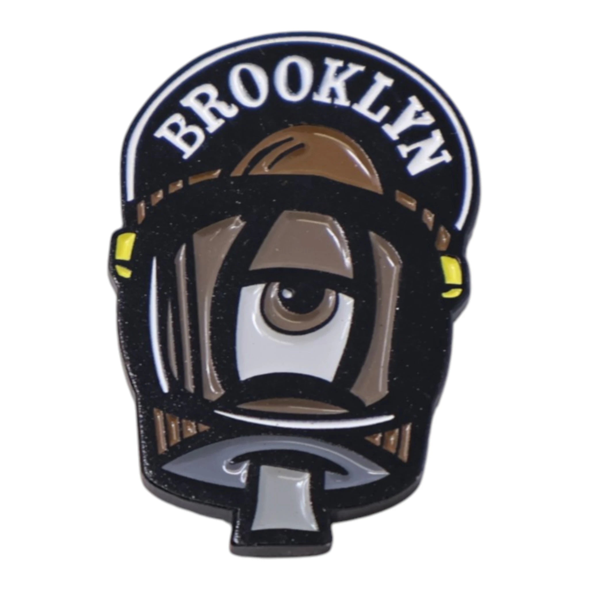 Brown Brooklyn Spray Paint Nozzle Graphic Pin