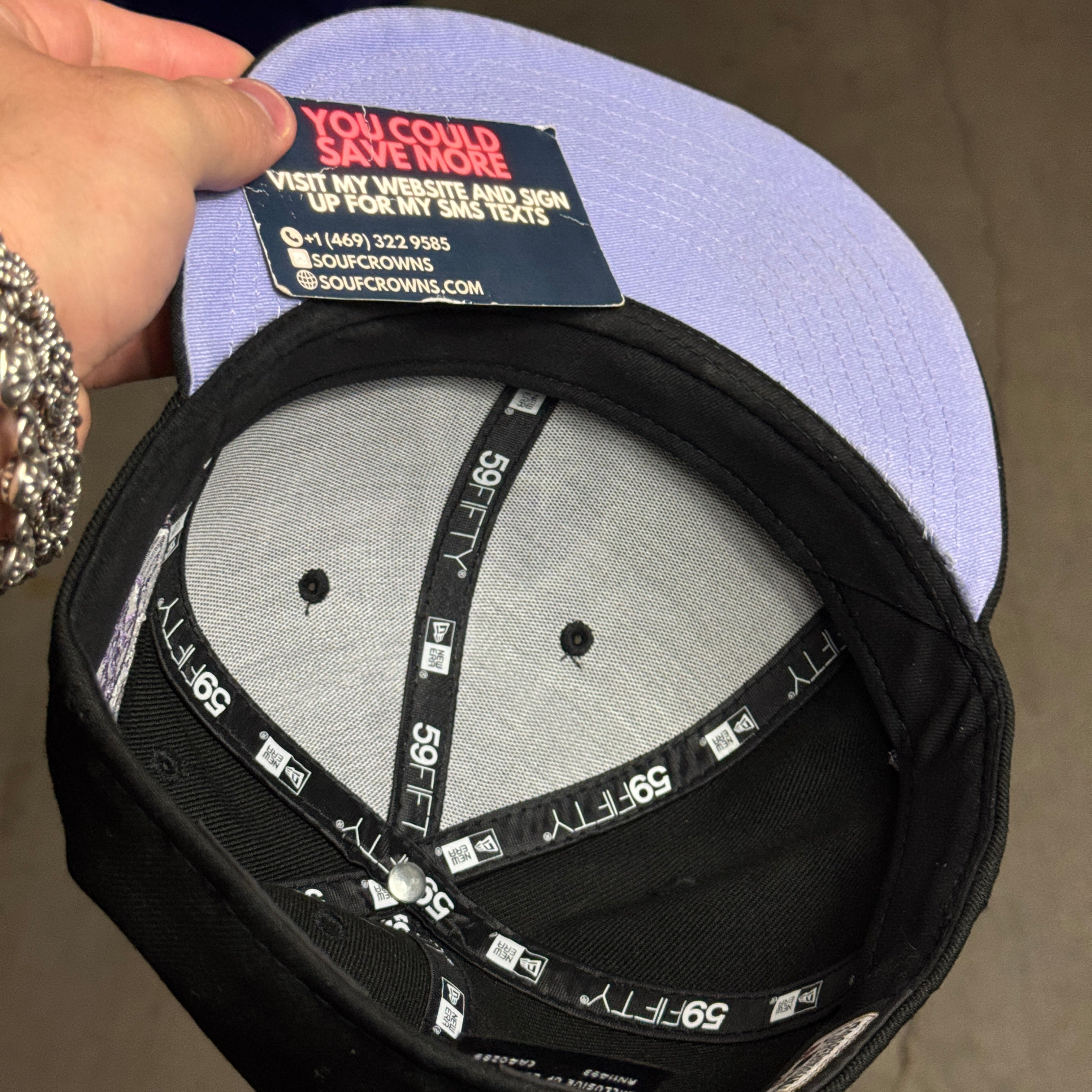 USED 3/8 Black Houston Astros Silver Anniversary 59fifty New Era Fitted Hat Cap