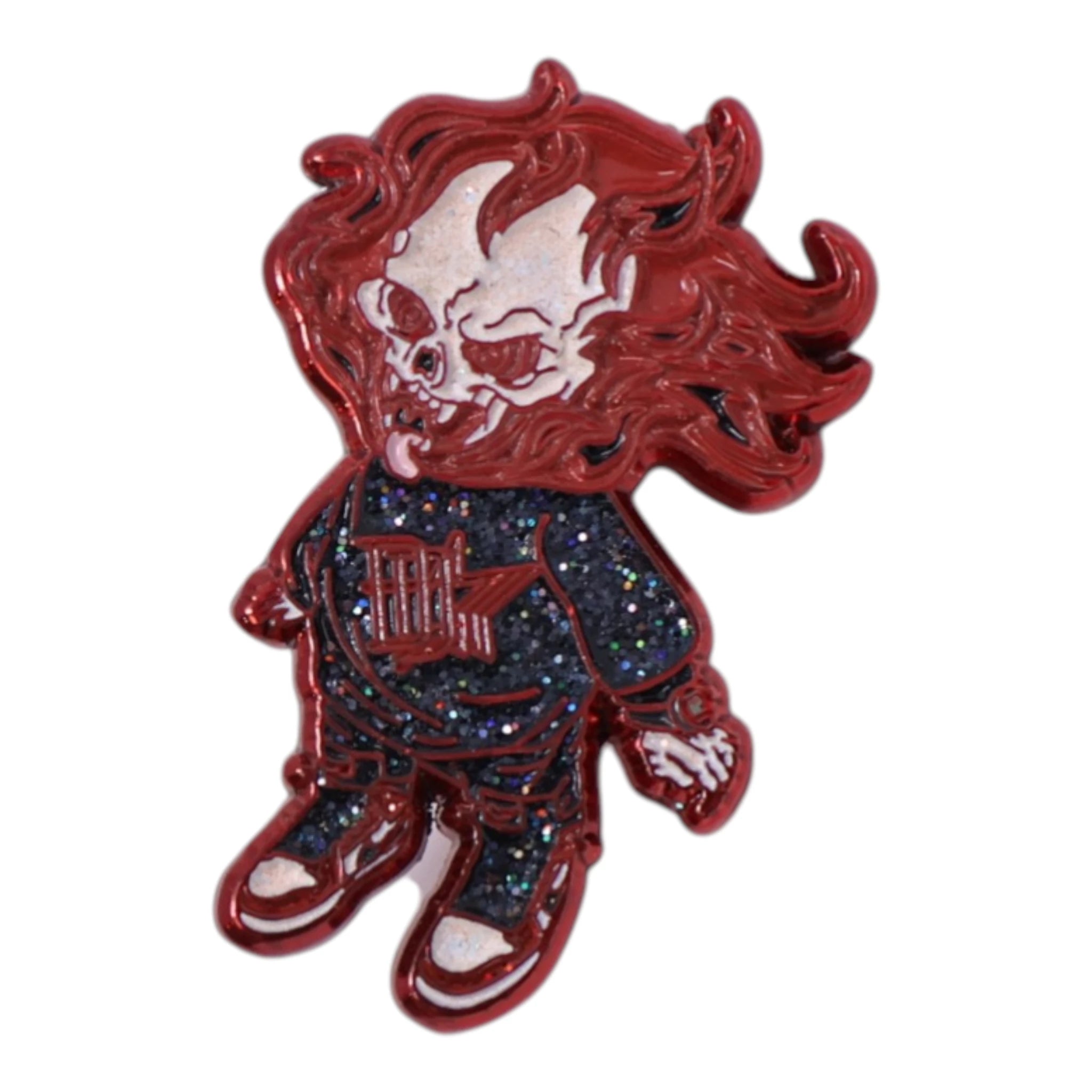 Ghost Rider Skeleton Black & Red Graphic Pin