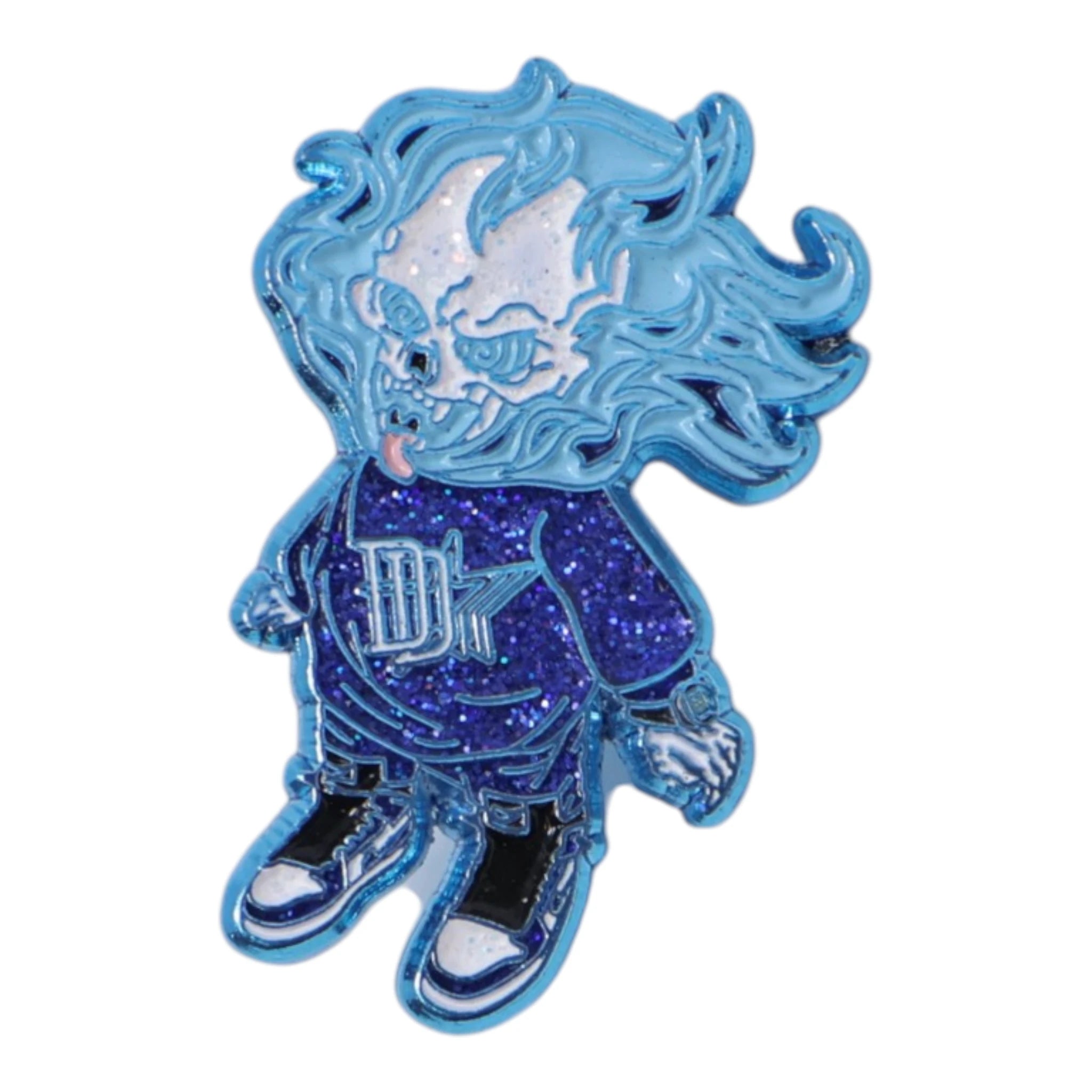 Ghost Rider Skeleton Icy Blue Graphic Pin