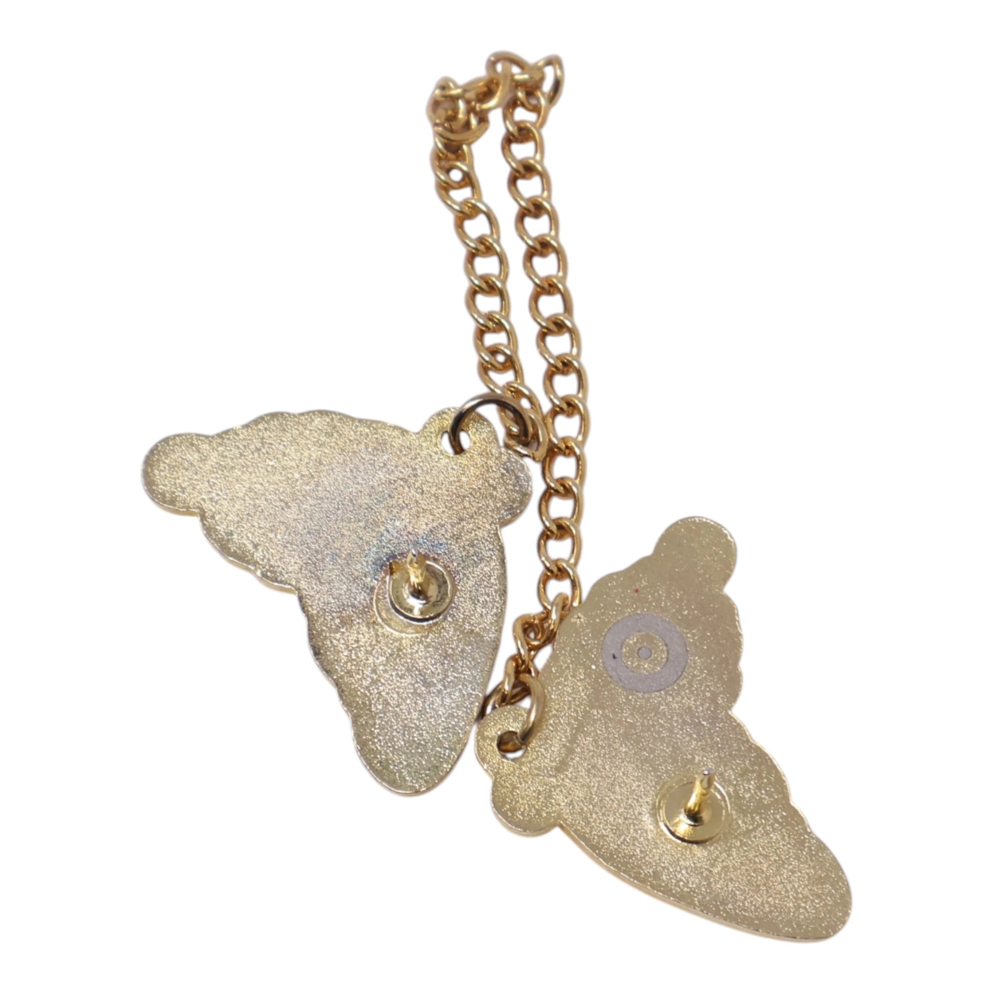 Orange Butterfly Chain Pin