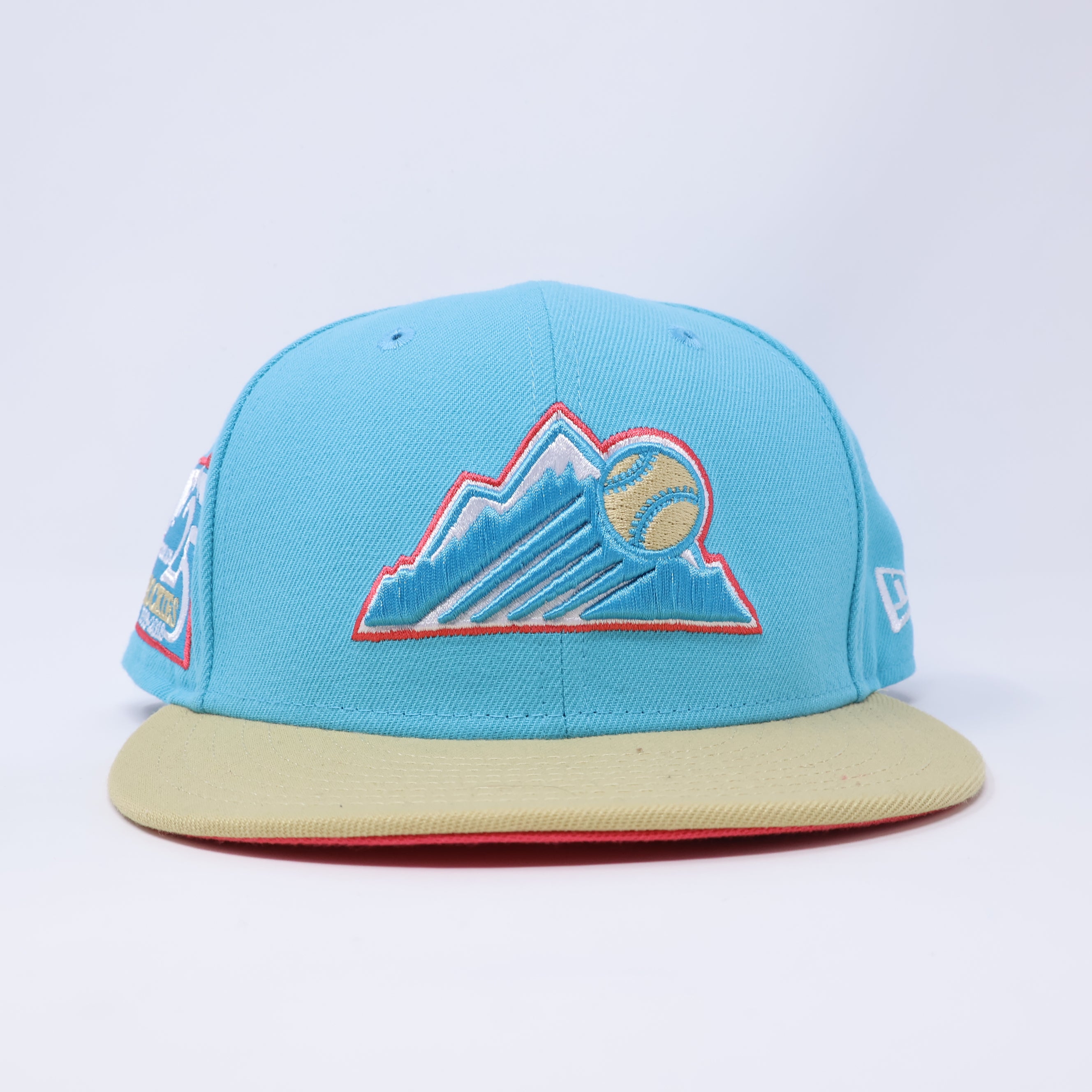 USED 1/2 Teal Colorado Rockies 25th Anniversary 59fifty New Era Fitted Hat Cap