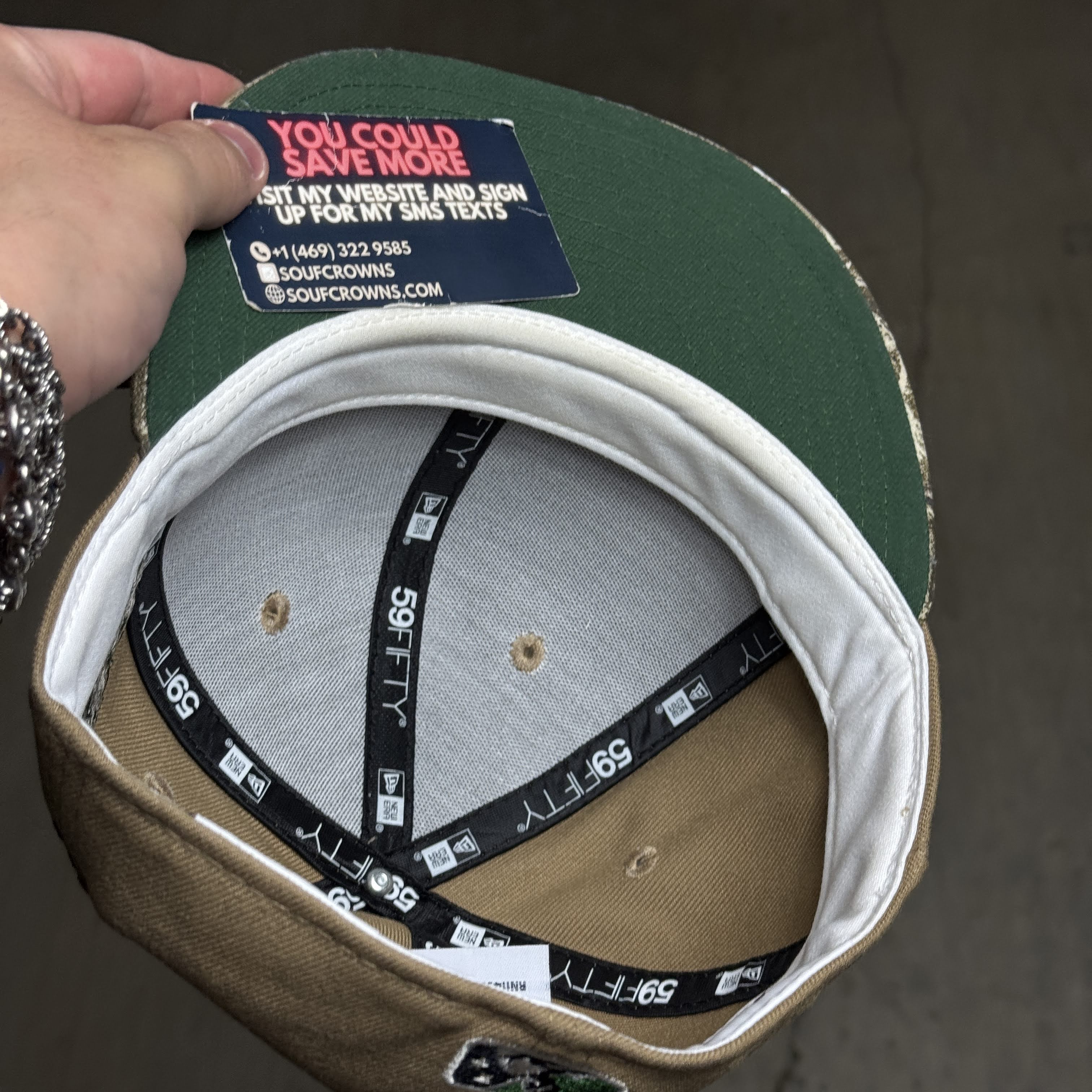 USED 1/8 Khaki Ottawa Lynx Minor League 59fifty New Era Fitted Hat Cap