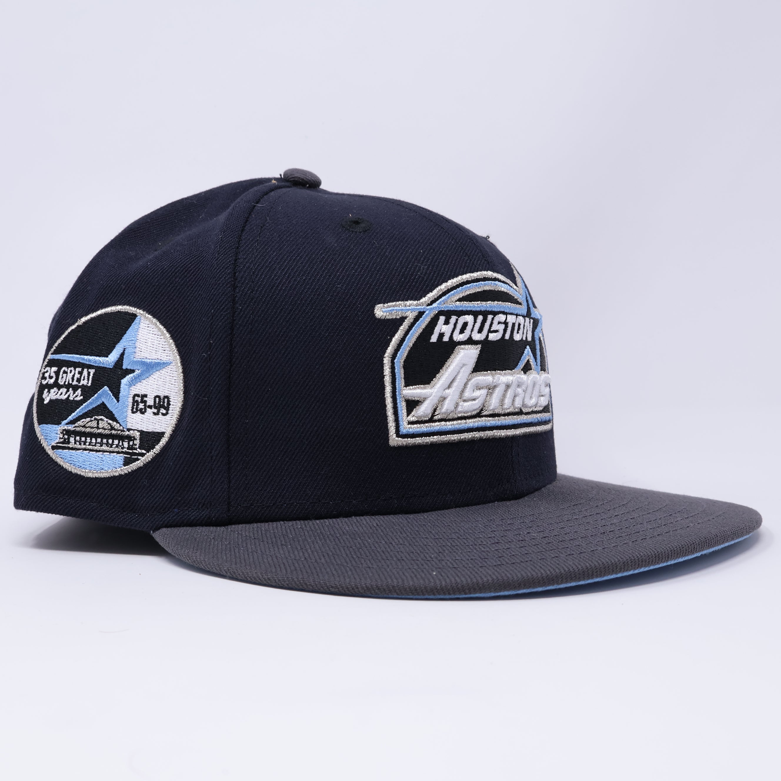 USED 1/2 Navy Houston Astros 35 Great Years 59fifty New Era Fitted Hat Cap