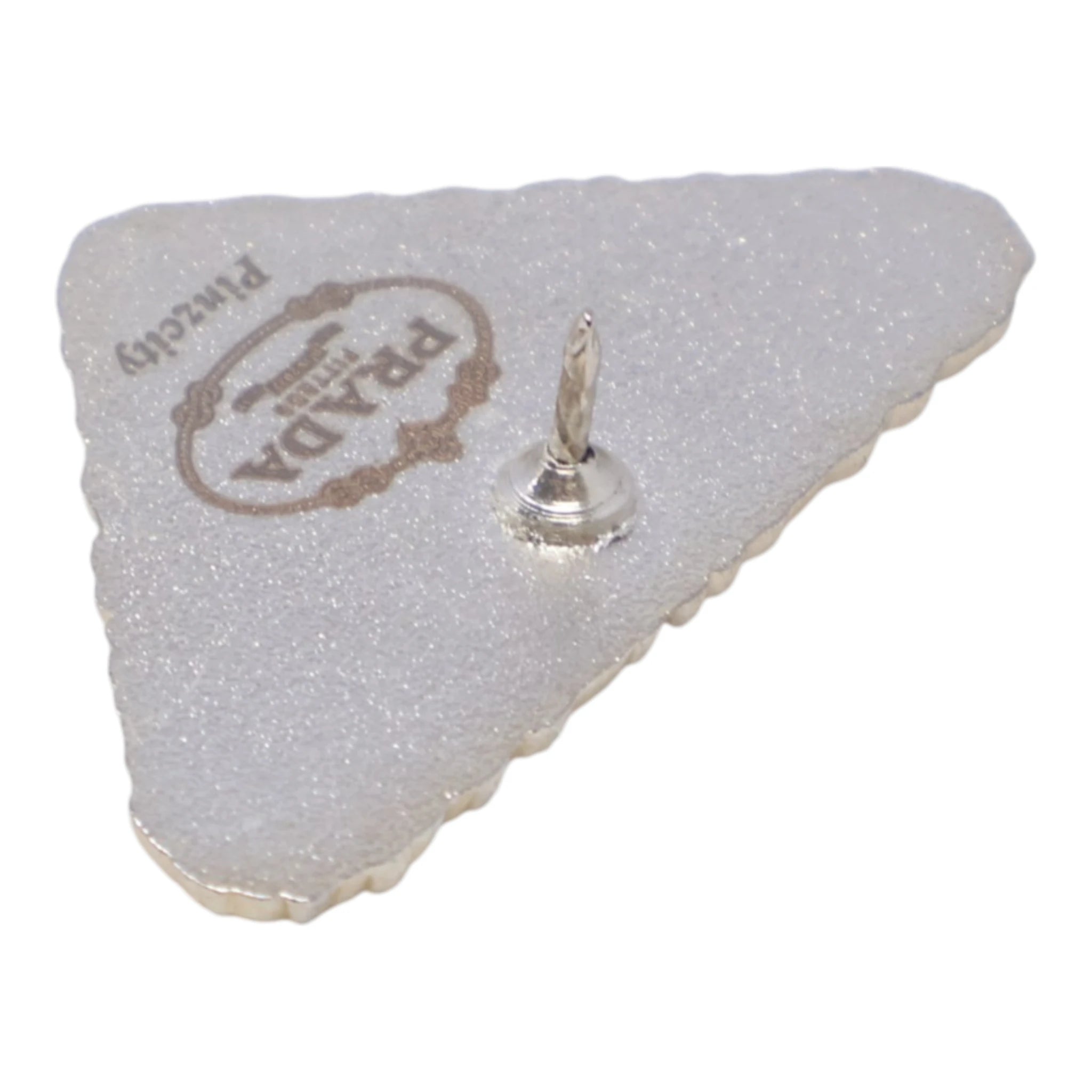 Silver/Black Glitter Designer Inspired Graphic Pin
