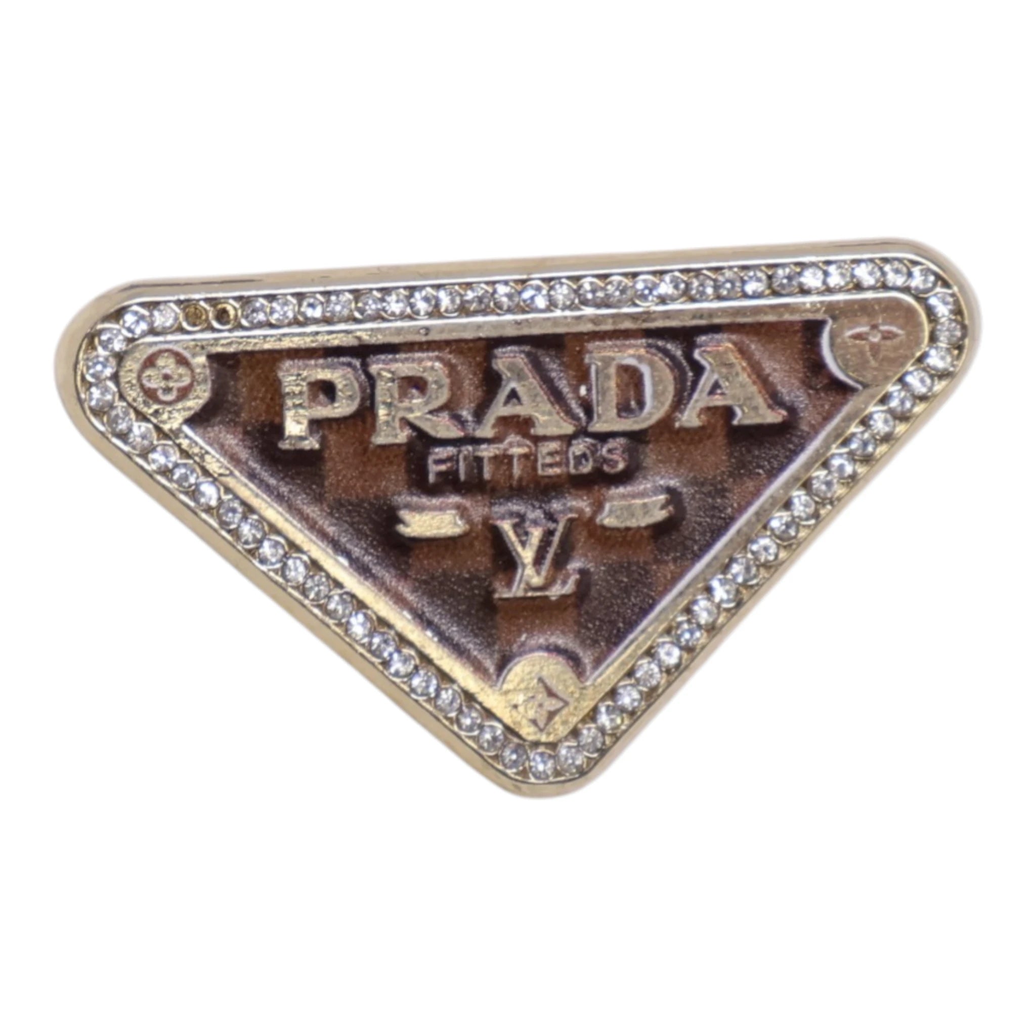 Brown Leather Pattern/Monogram Designer Inspired Graphic Pin