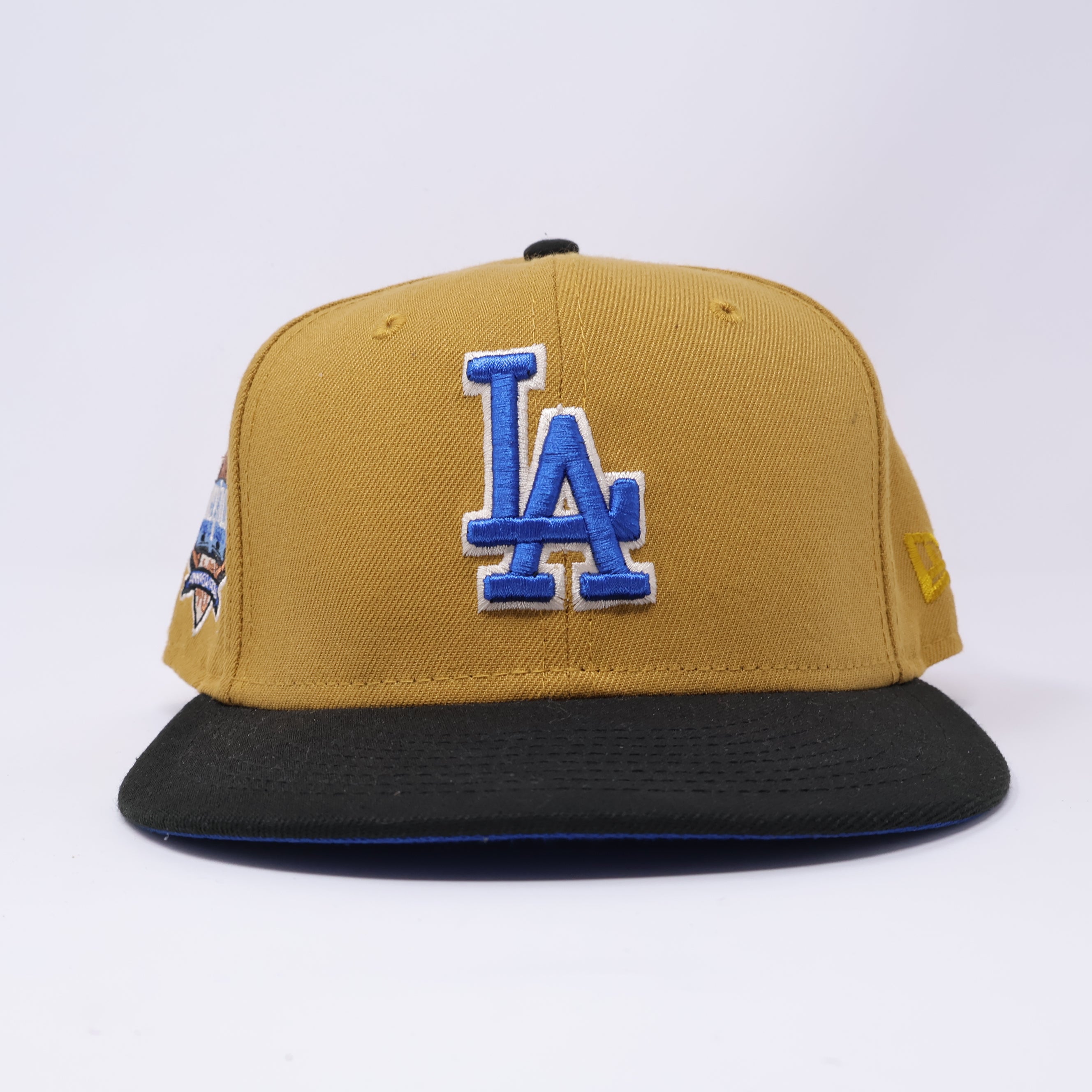 USED 1/2 Khaki Los Angeles Dodgers 40th Anniversary 59fifty New Era Fitted Hat Cap