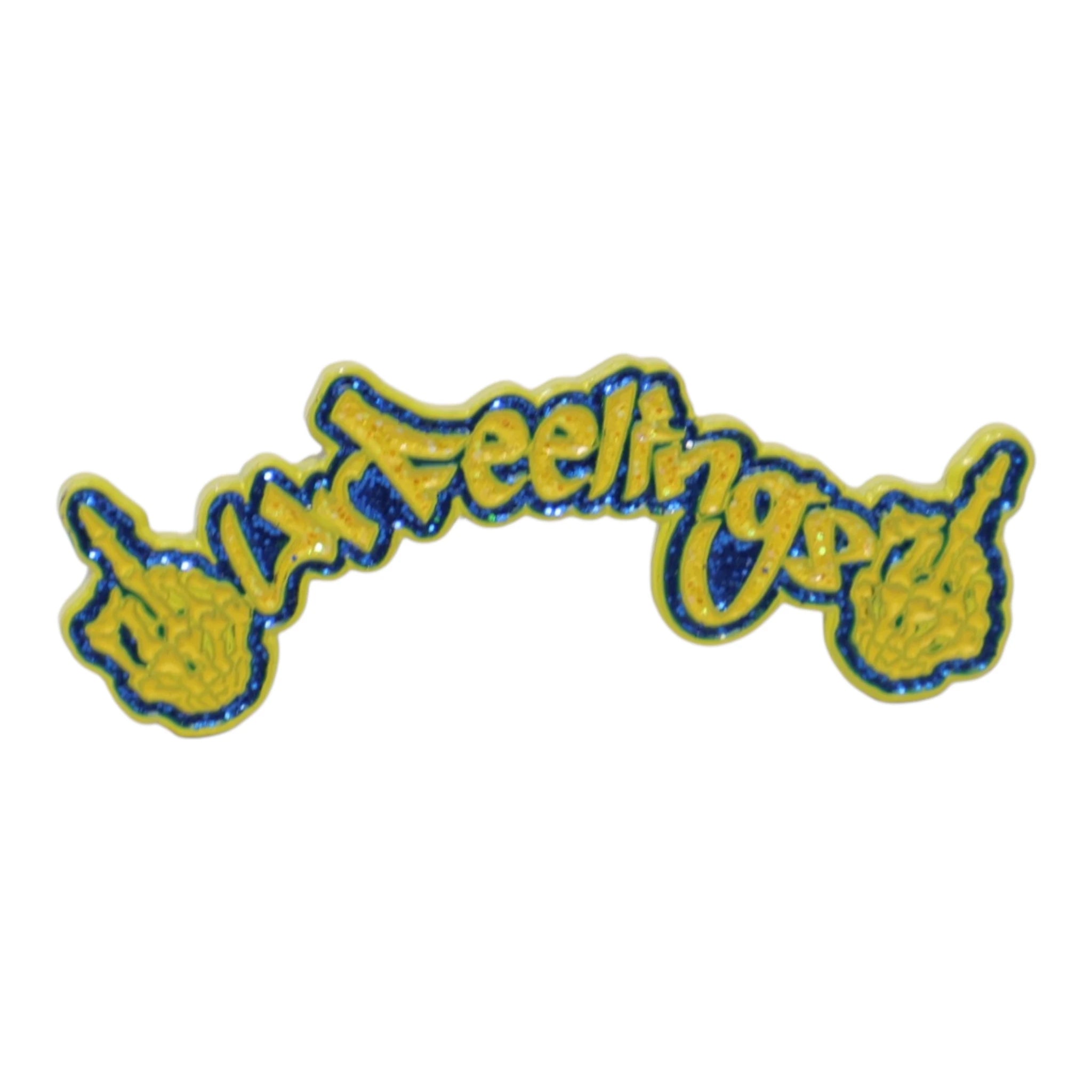 Yellow/Blue F Your Feelings Script Pin
