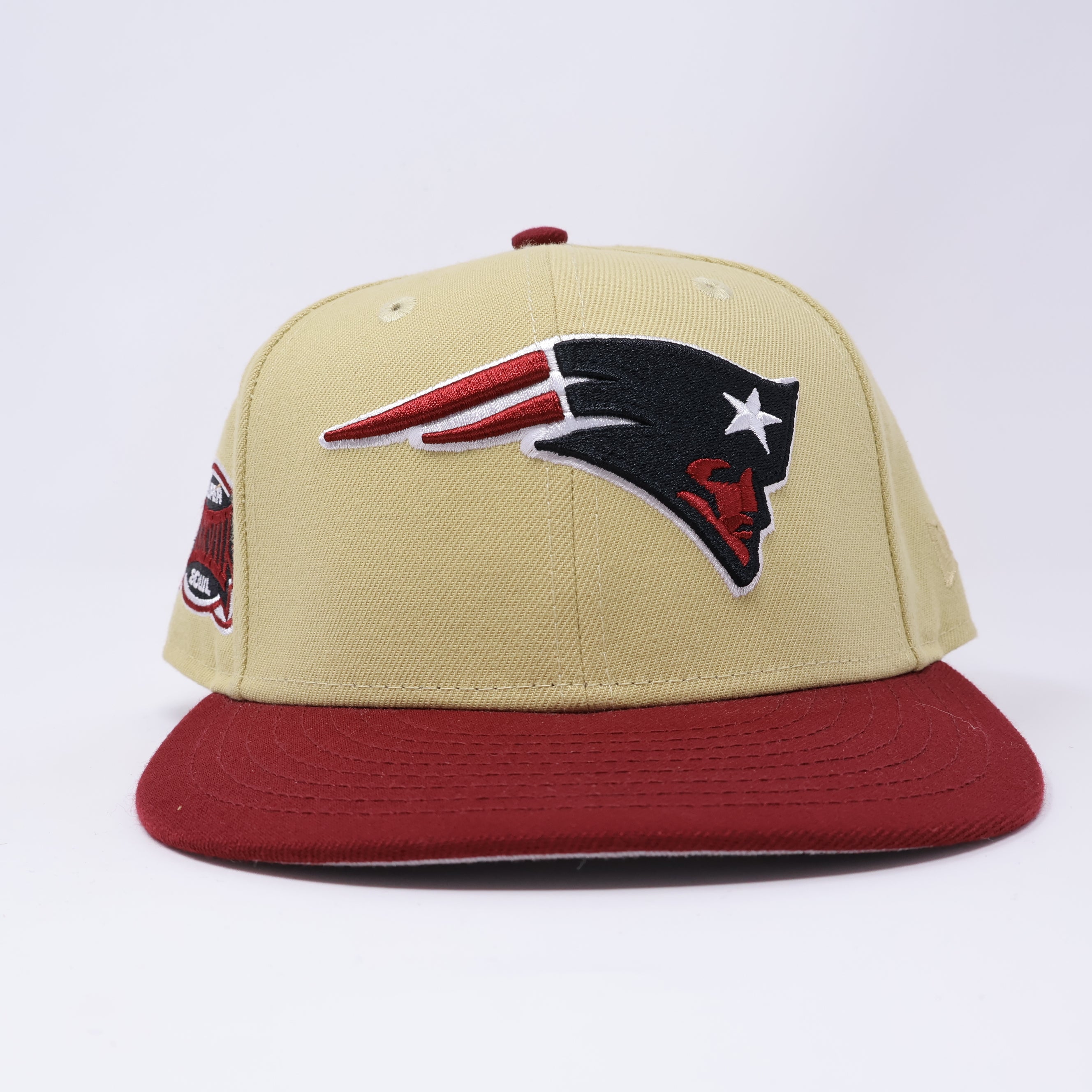 1/2 USED Gold New England Patriots XXXVIII Hatclub 59fifty New Era Fitted Hat Cap