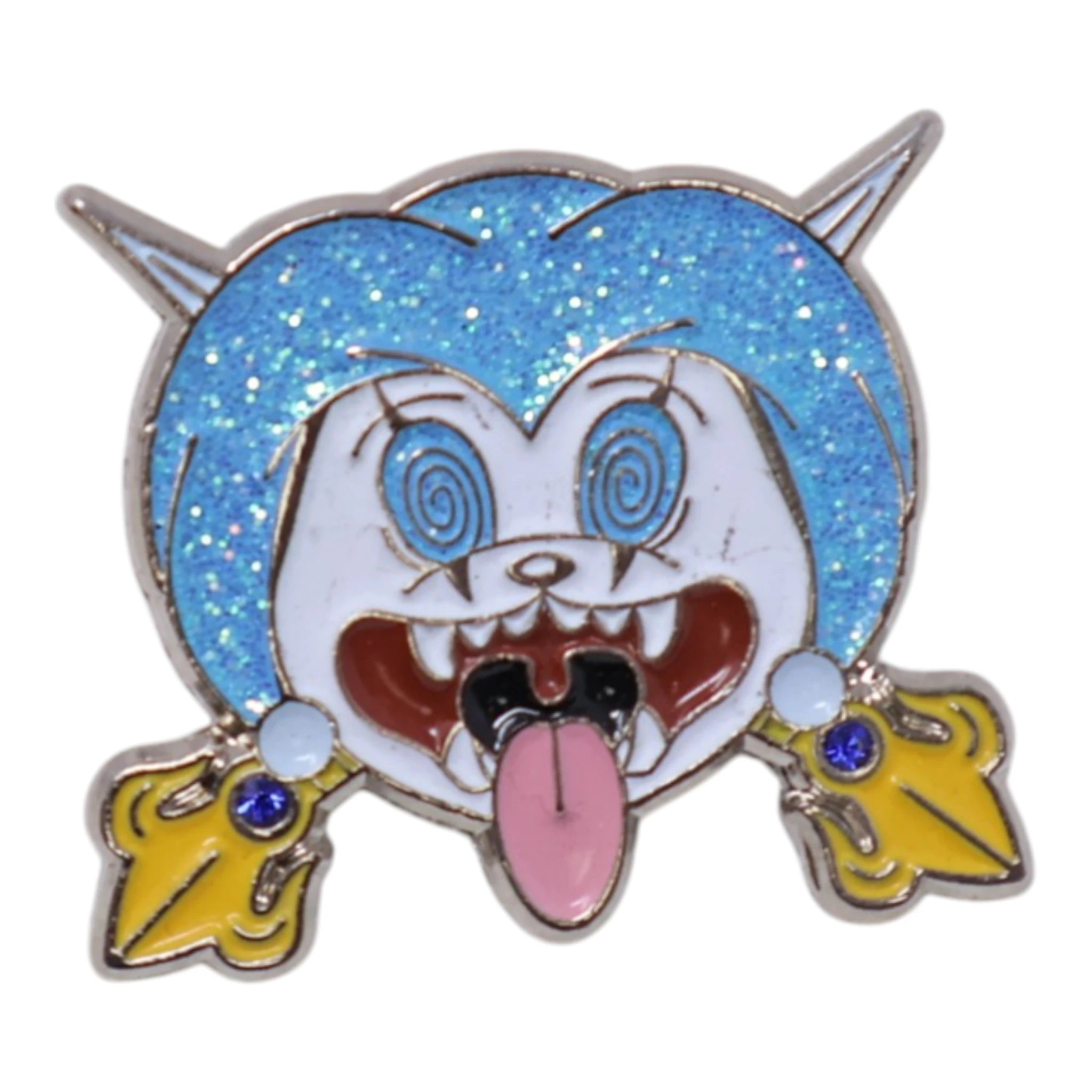 Blue Helmet Cat Graphic Pin