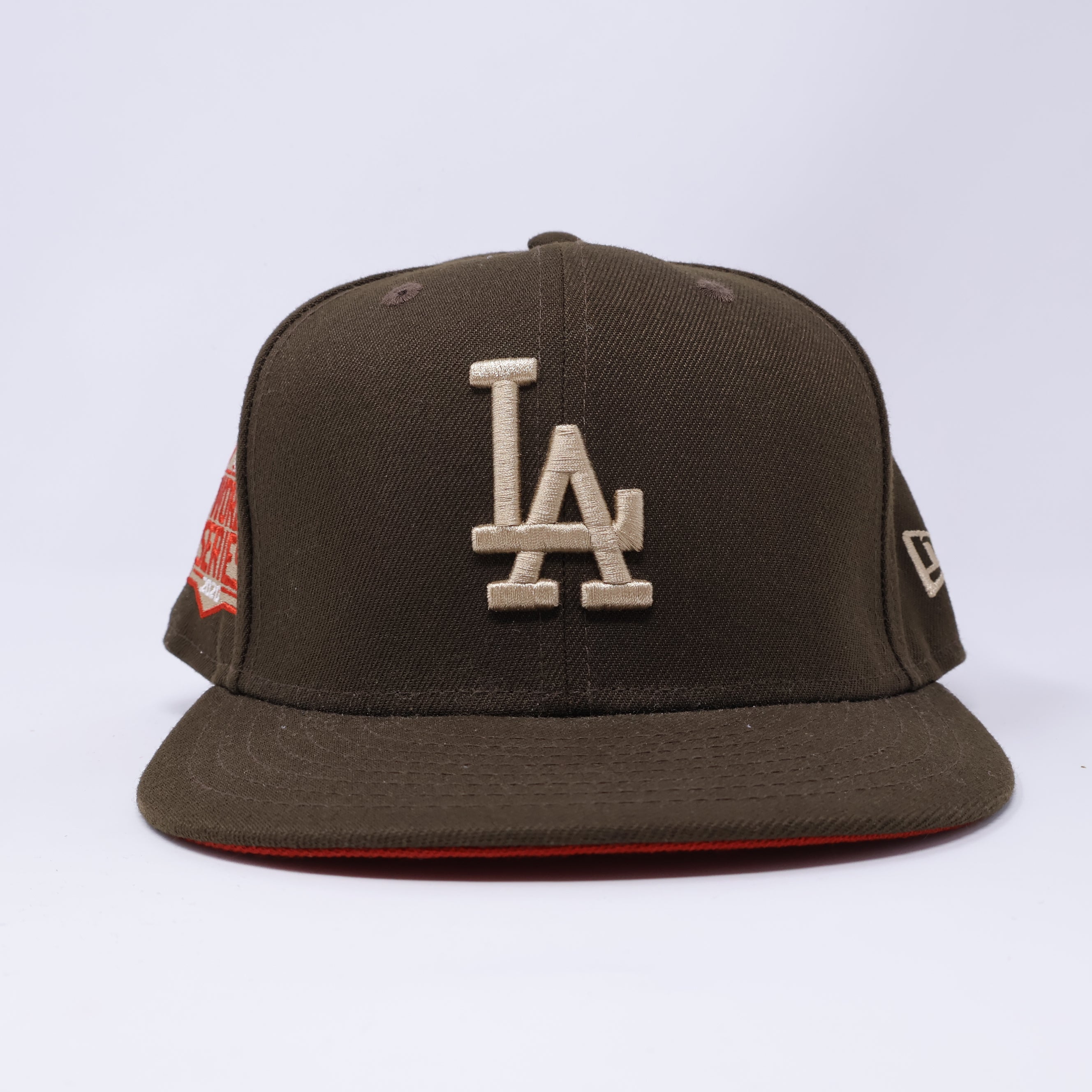 USED 1/2 Brown Los Angeles Dodgers 2020 World Series 59fifty New Era Fitted Hat Cap