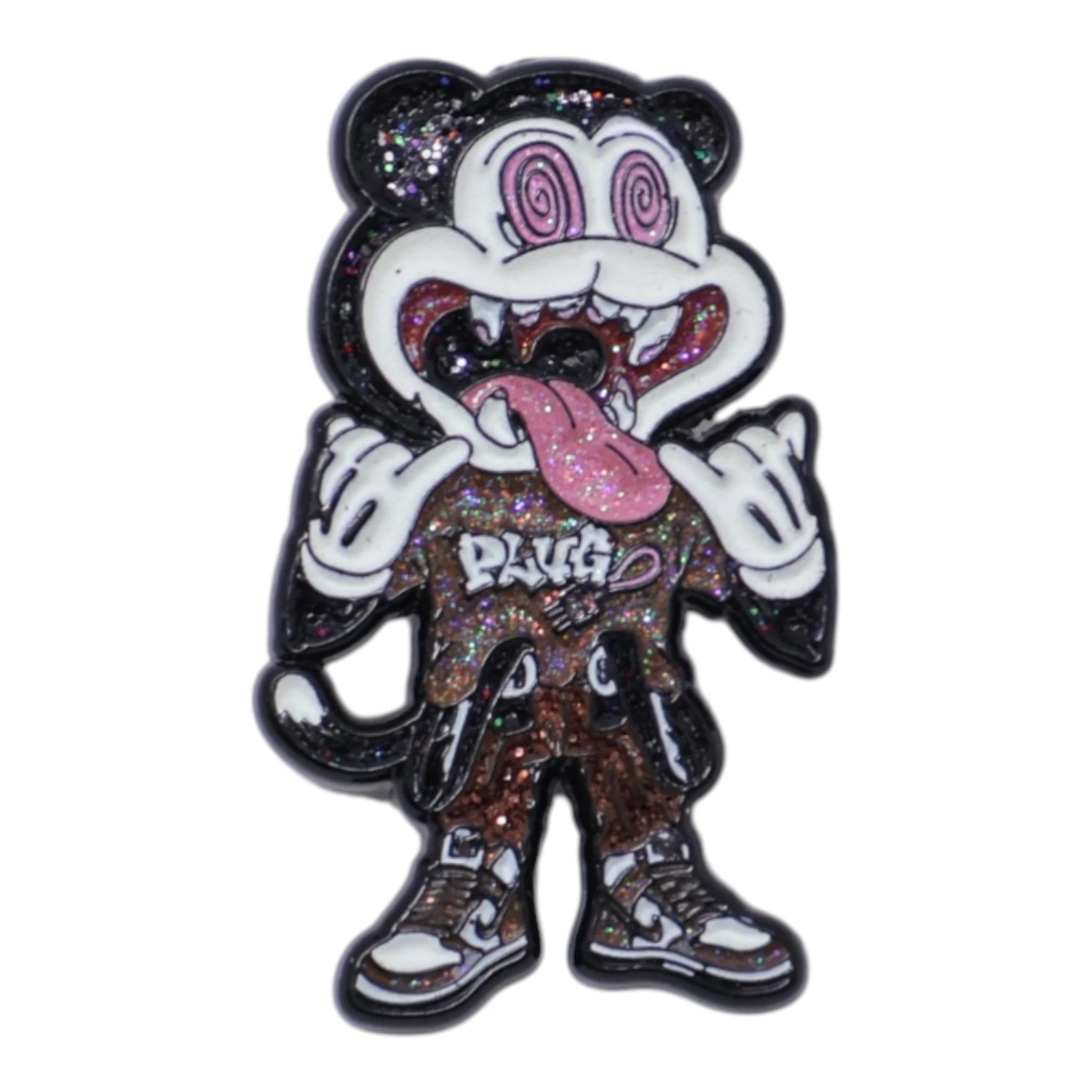 Cat Plug Brown Shirt Graphic Pin