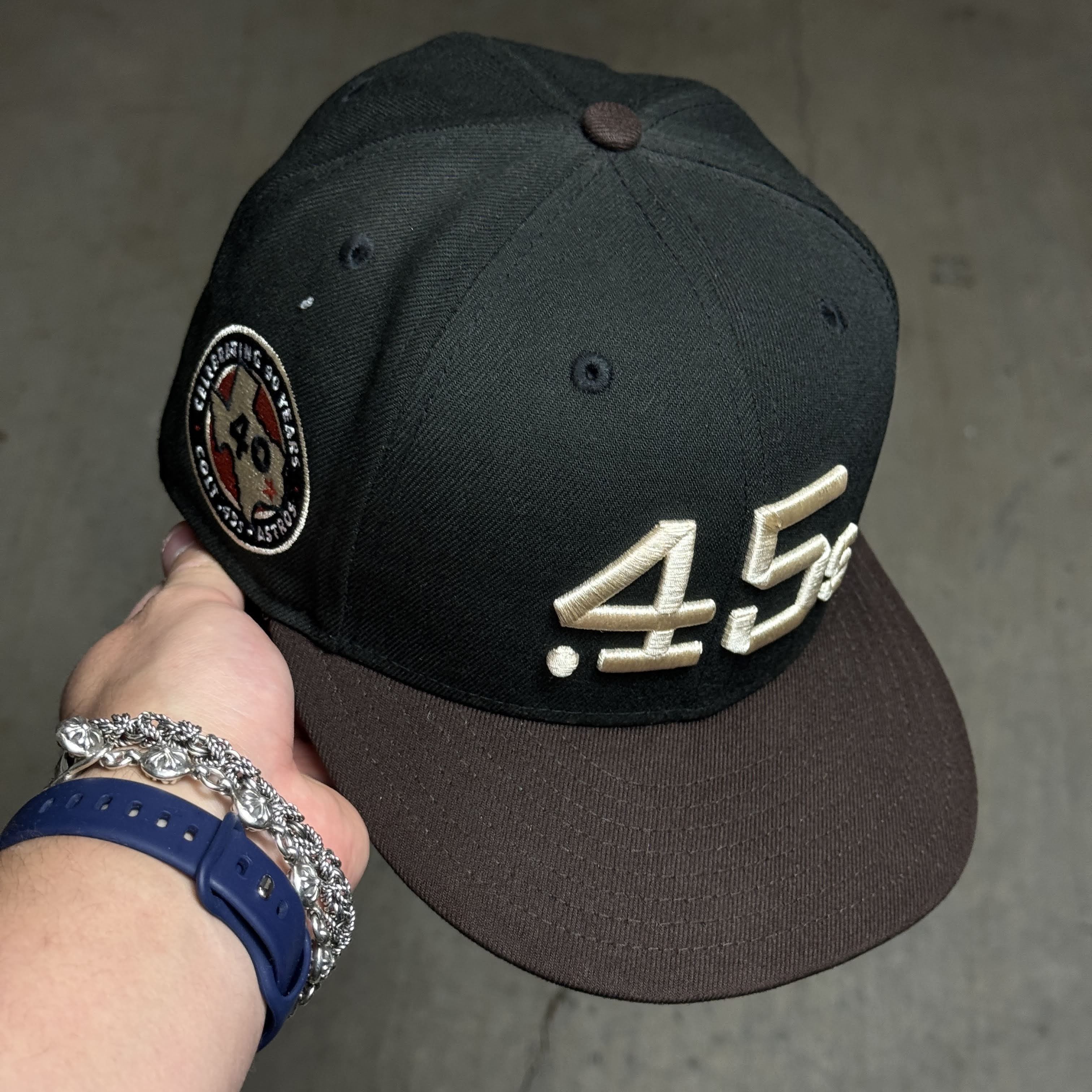 USED 3/8 Black Houston Astros Celebrating 40 Years 59fifty New Era Fitted Hat Cap