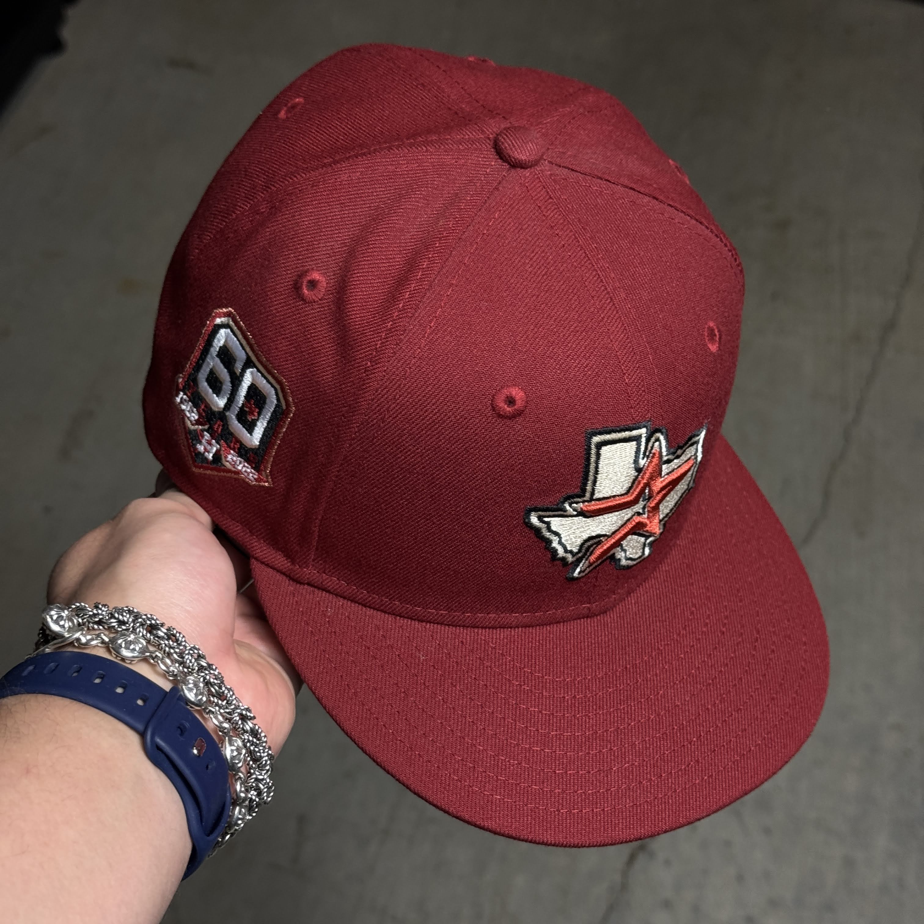 USED 3/8 Brick Red Houston Astros 60th Anniversary 59fifty New Era Fitted Hat Cap