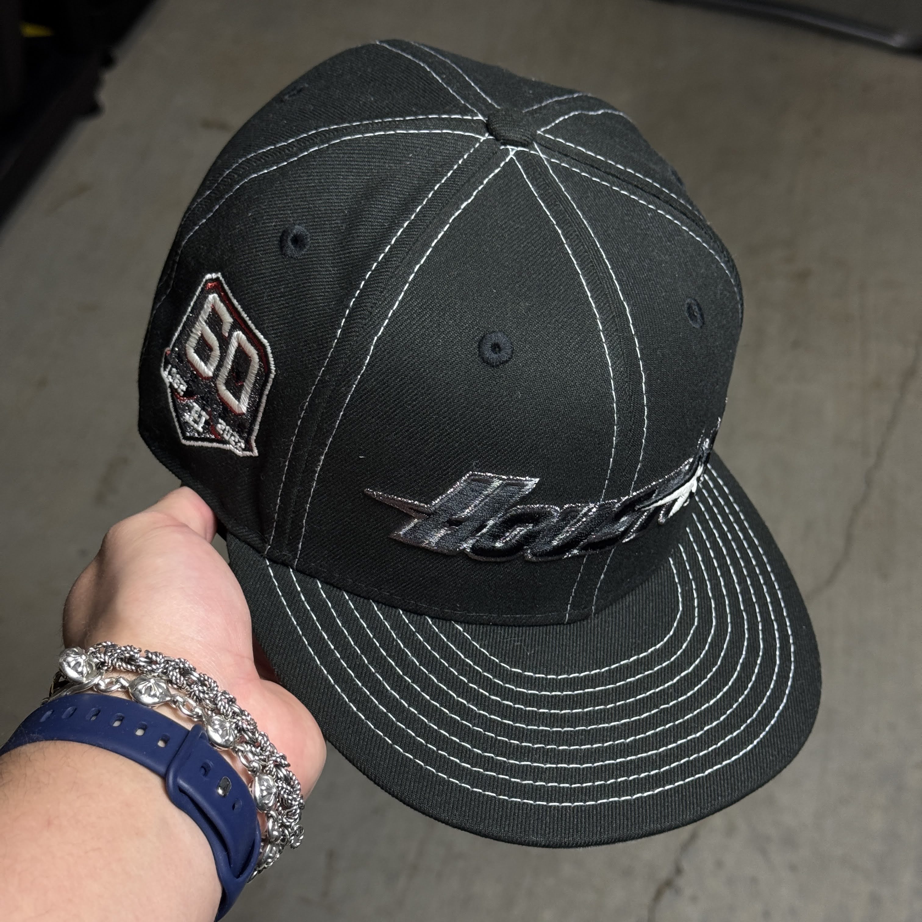 USED 3/8 Black Houston Astros 60th Anniversary 59fifty New Era Fitted Hat Cap