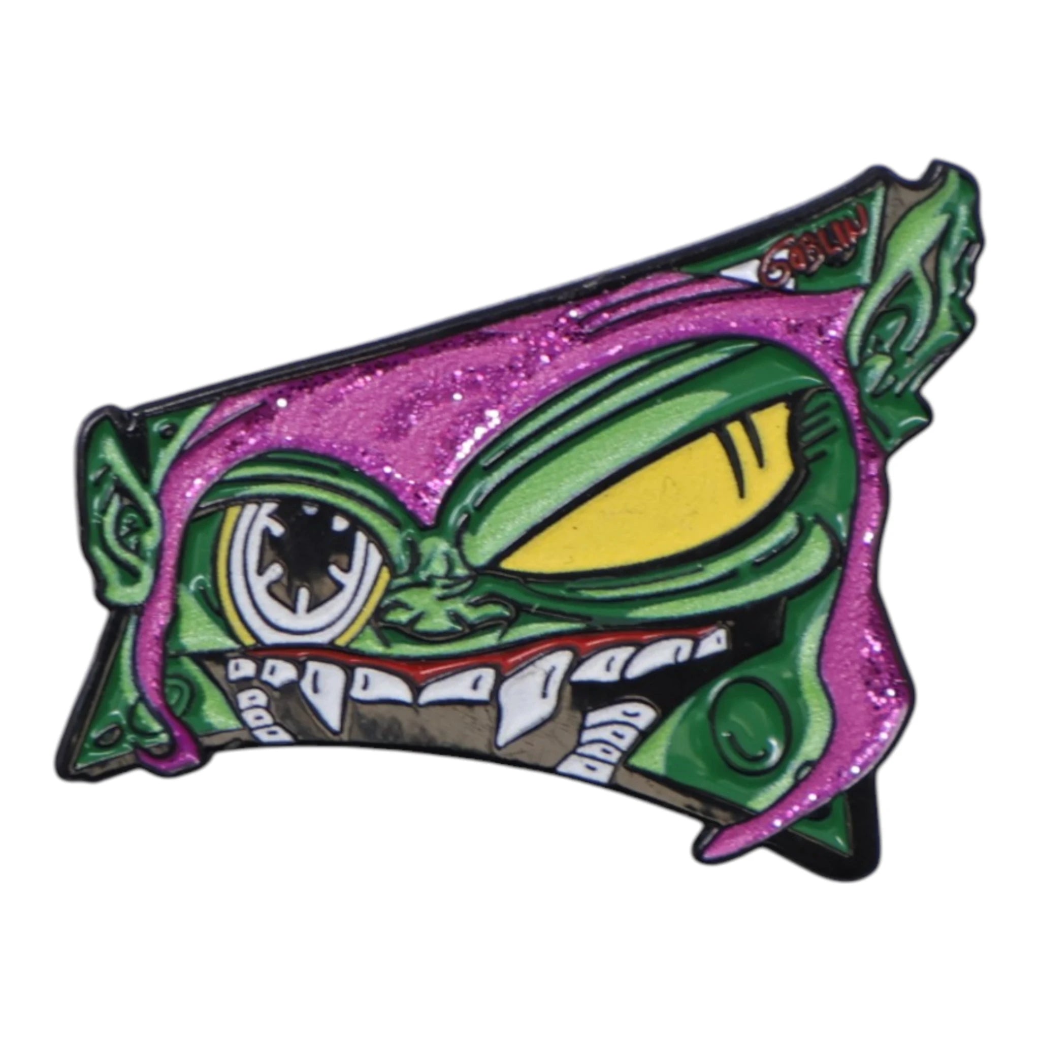 Umbrella Heights Green Goblin Black Backing Casette Tape Graphic Pin