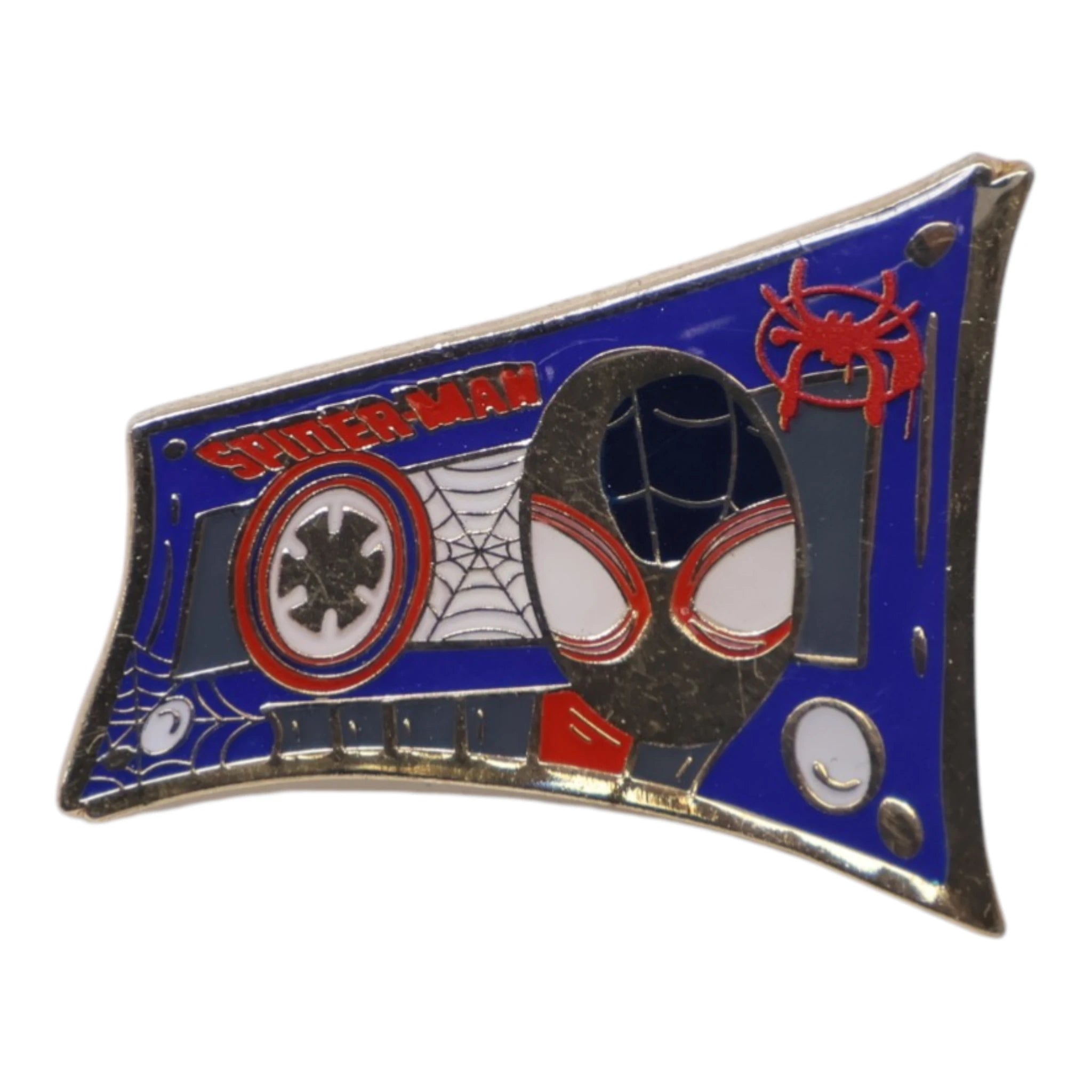 Umbrella Heights Spiderman Purple Red Gold Plating Casette Tape Graphic Pin