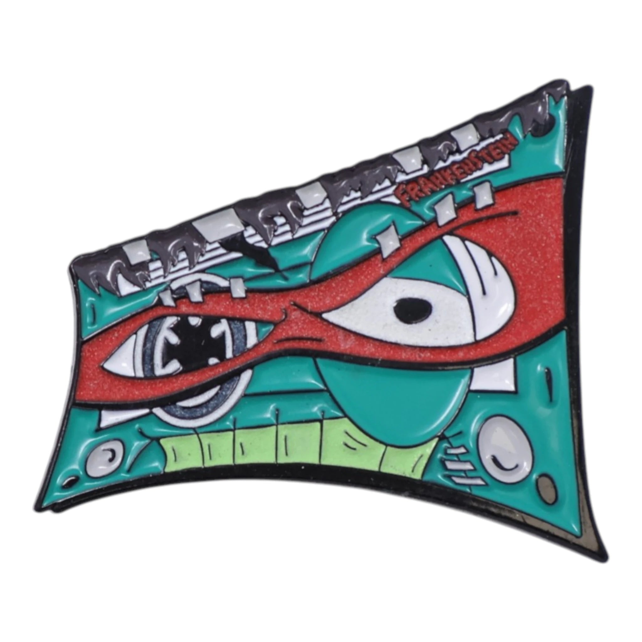 Umbrella Heights Frankenstein Ralph TMNT Casette Tape Graphic Pin