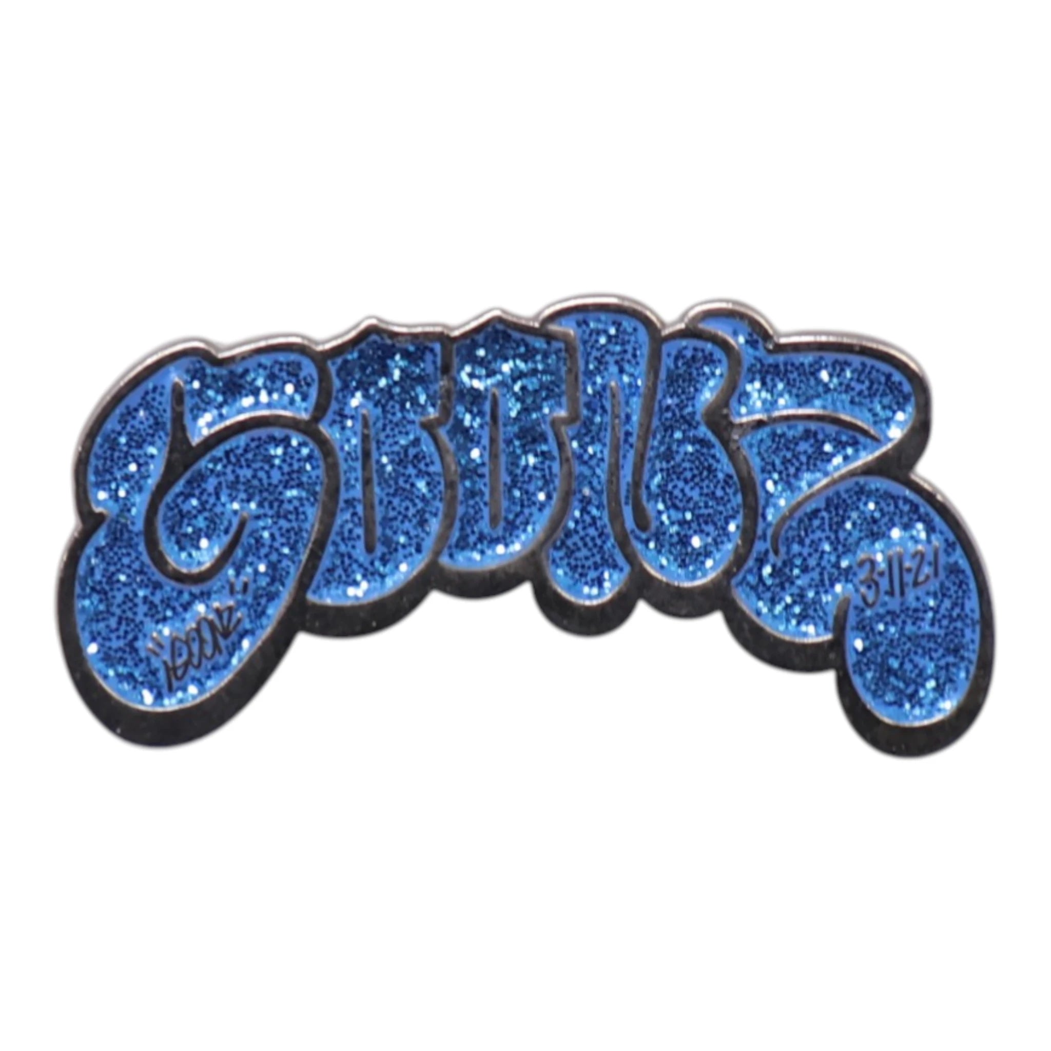 GOONZ Blue Glitter Graphic Pin