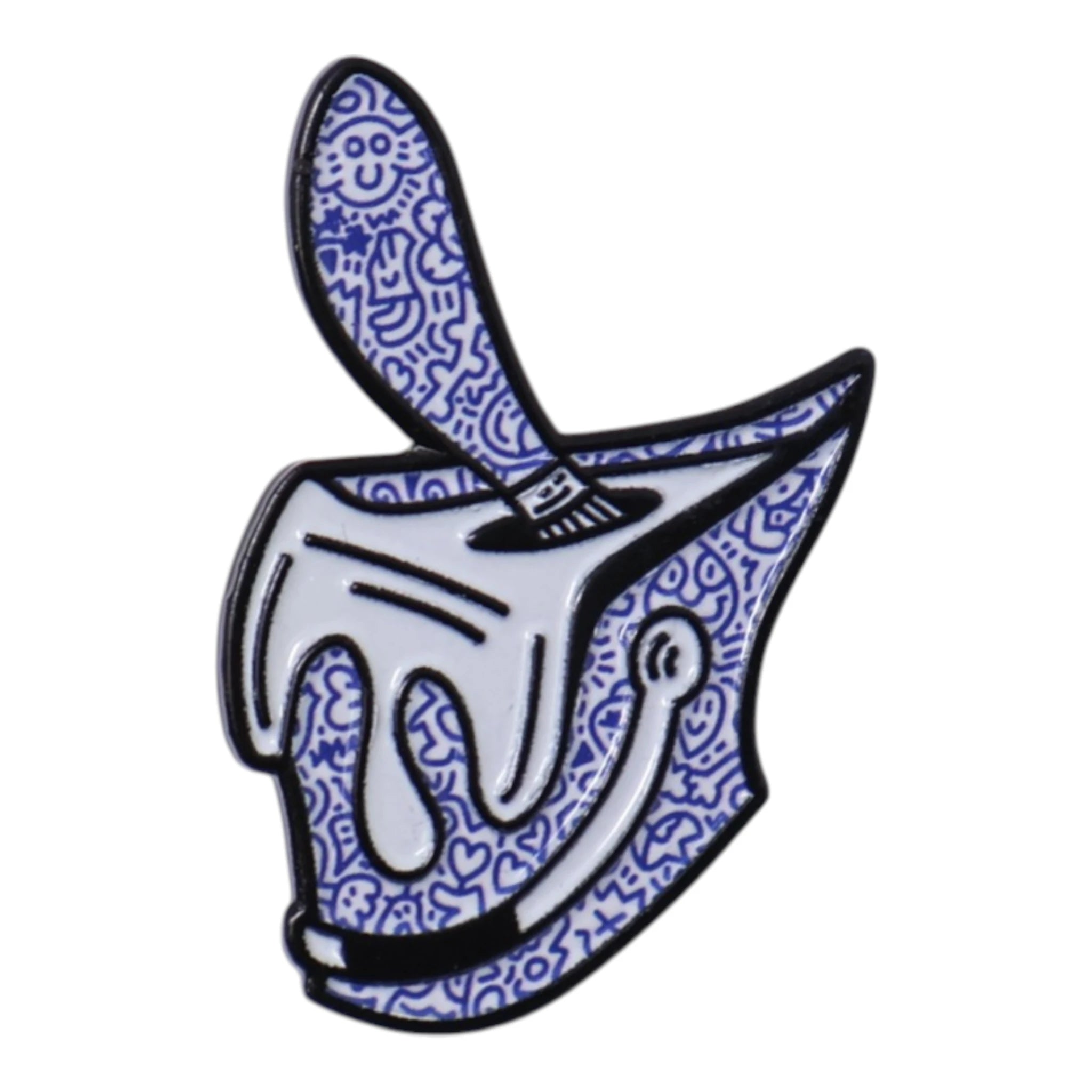 Umbrella Heights Blue Pattern Drawings Paint Bucket Graphic Pin