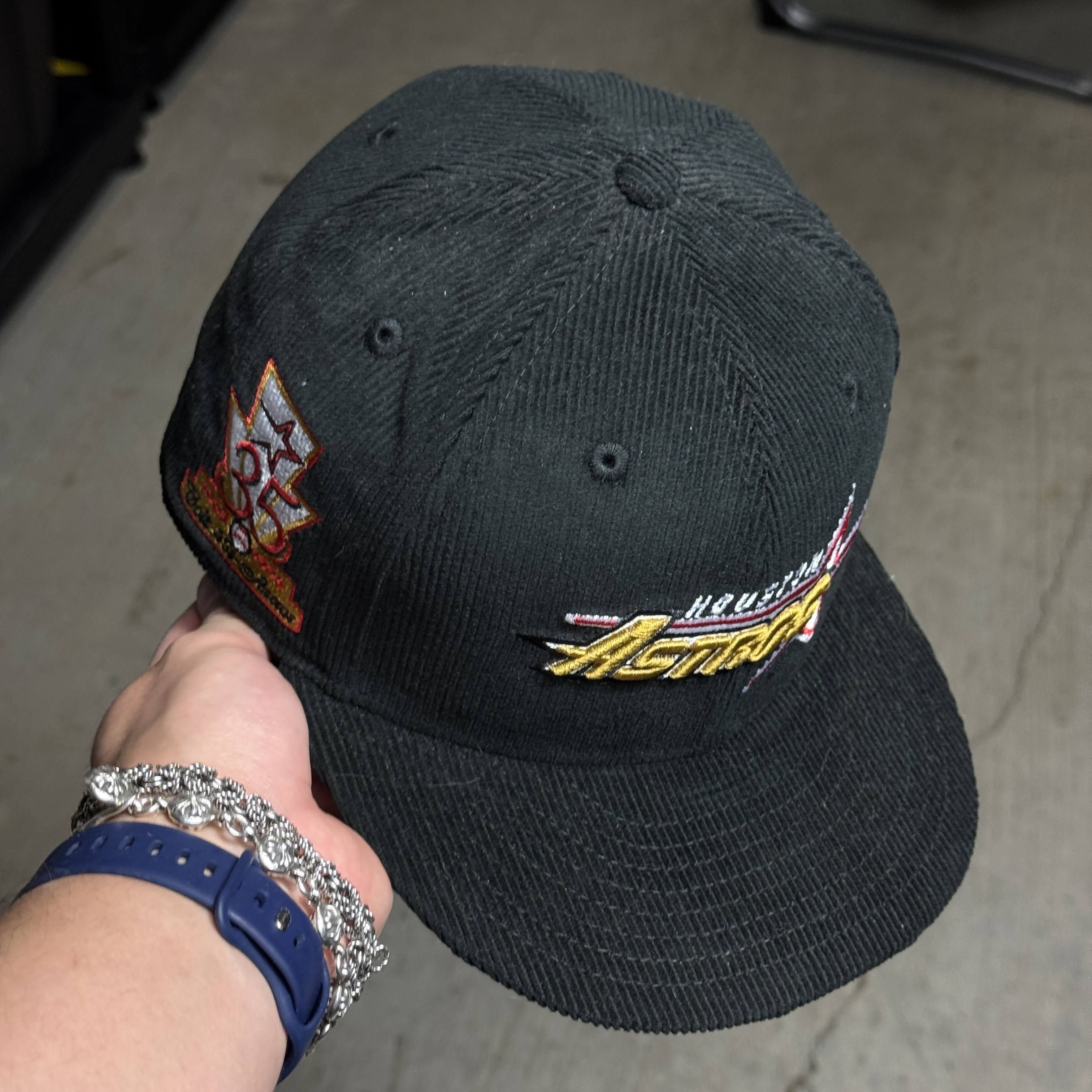 USED 3/8 Black Houston Astros 35th Anniversary 59fifty New Era Fitted Hat Cap