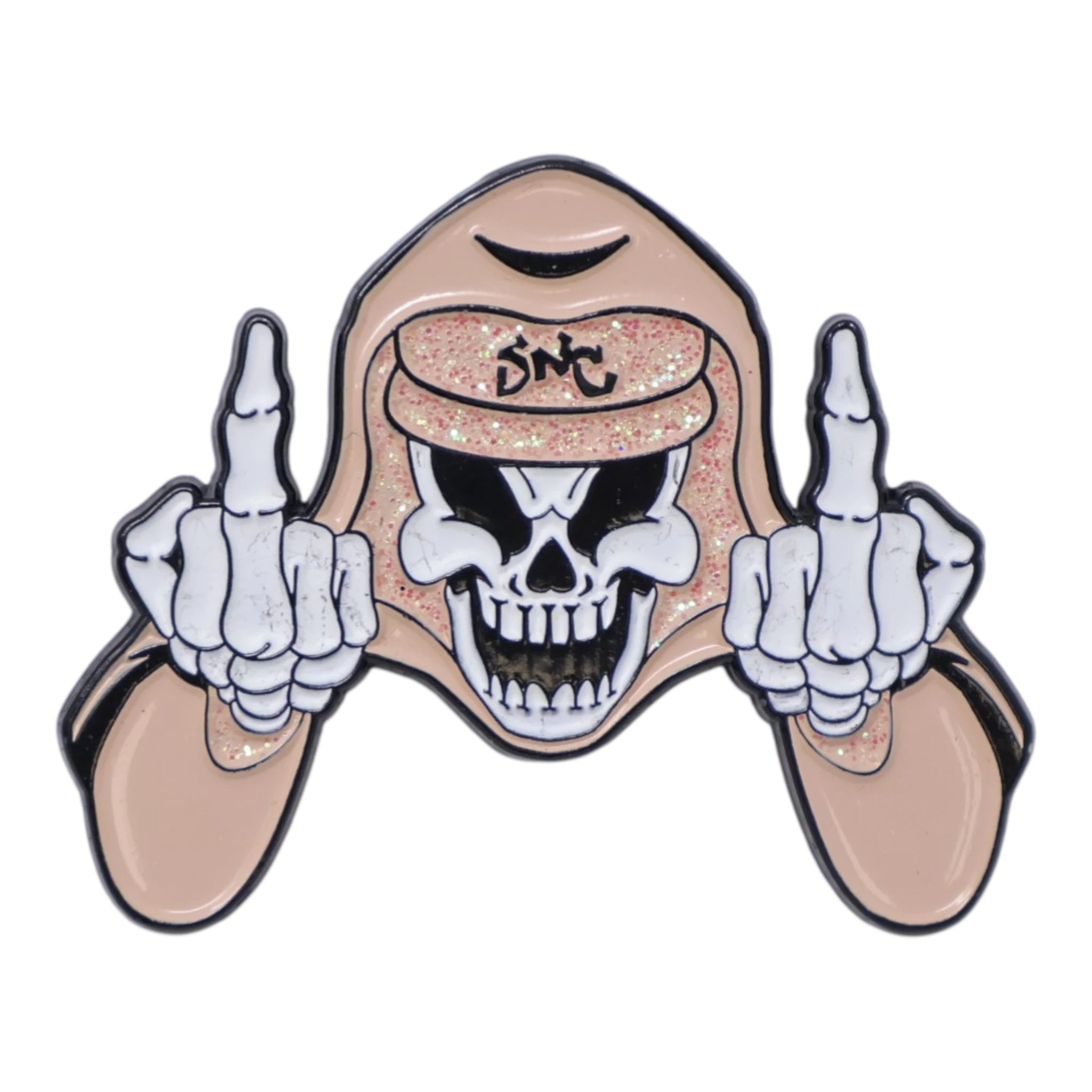 SNC Pink F Your Feelings Skeleton MLB Logo Pin