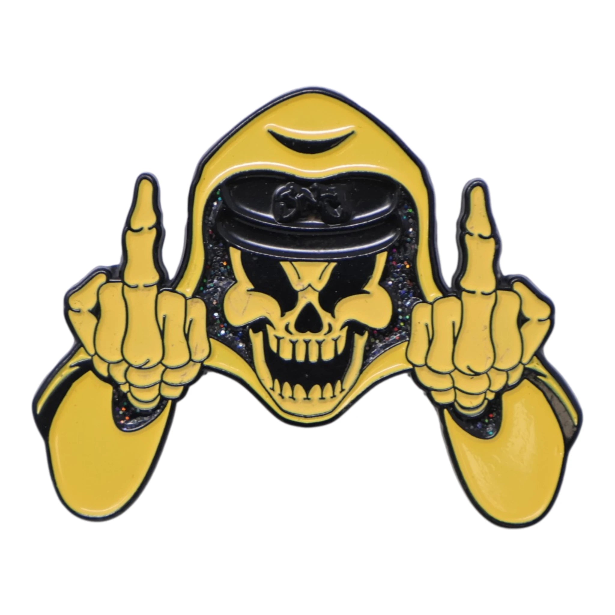 SNC Yellow/Black F Your Feelings Skeleton MLB Logo Pin