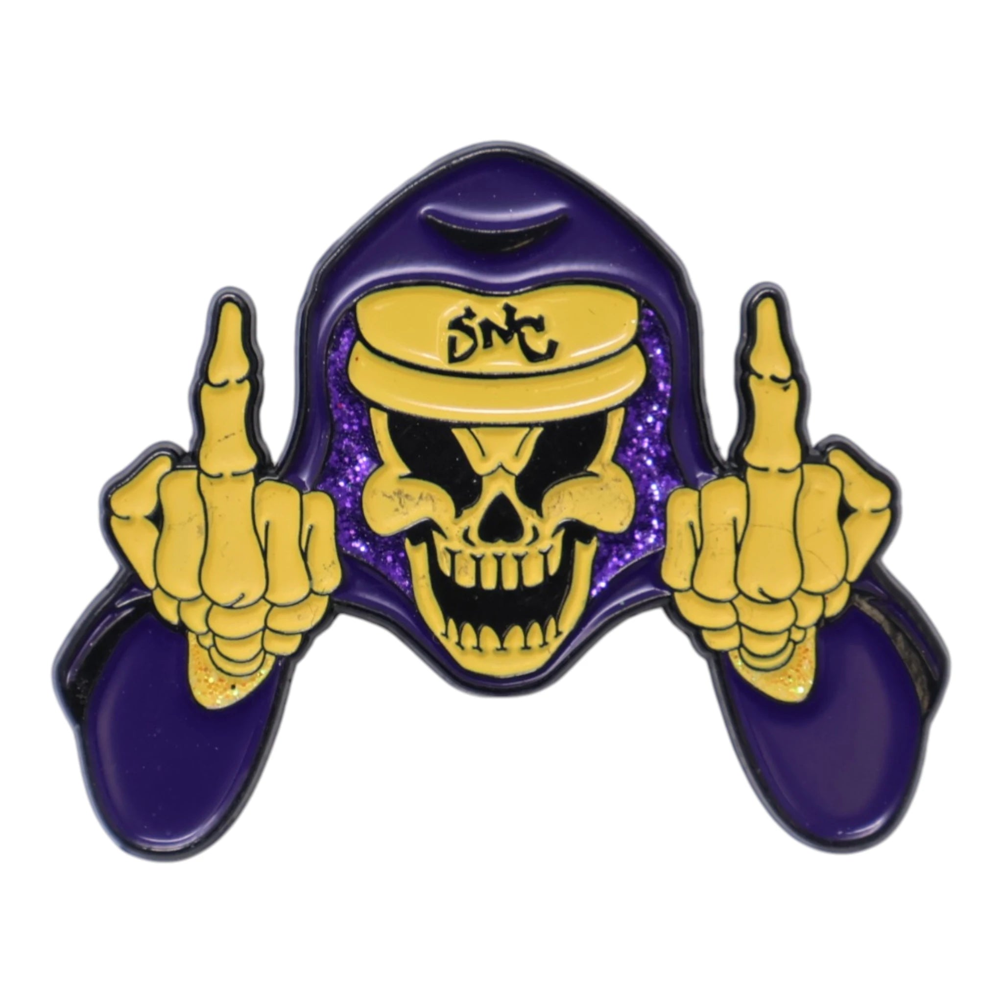 SNC Purple/Yellow F Your Feelings Skeleton MLB Logo Pin