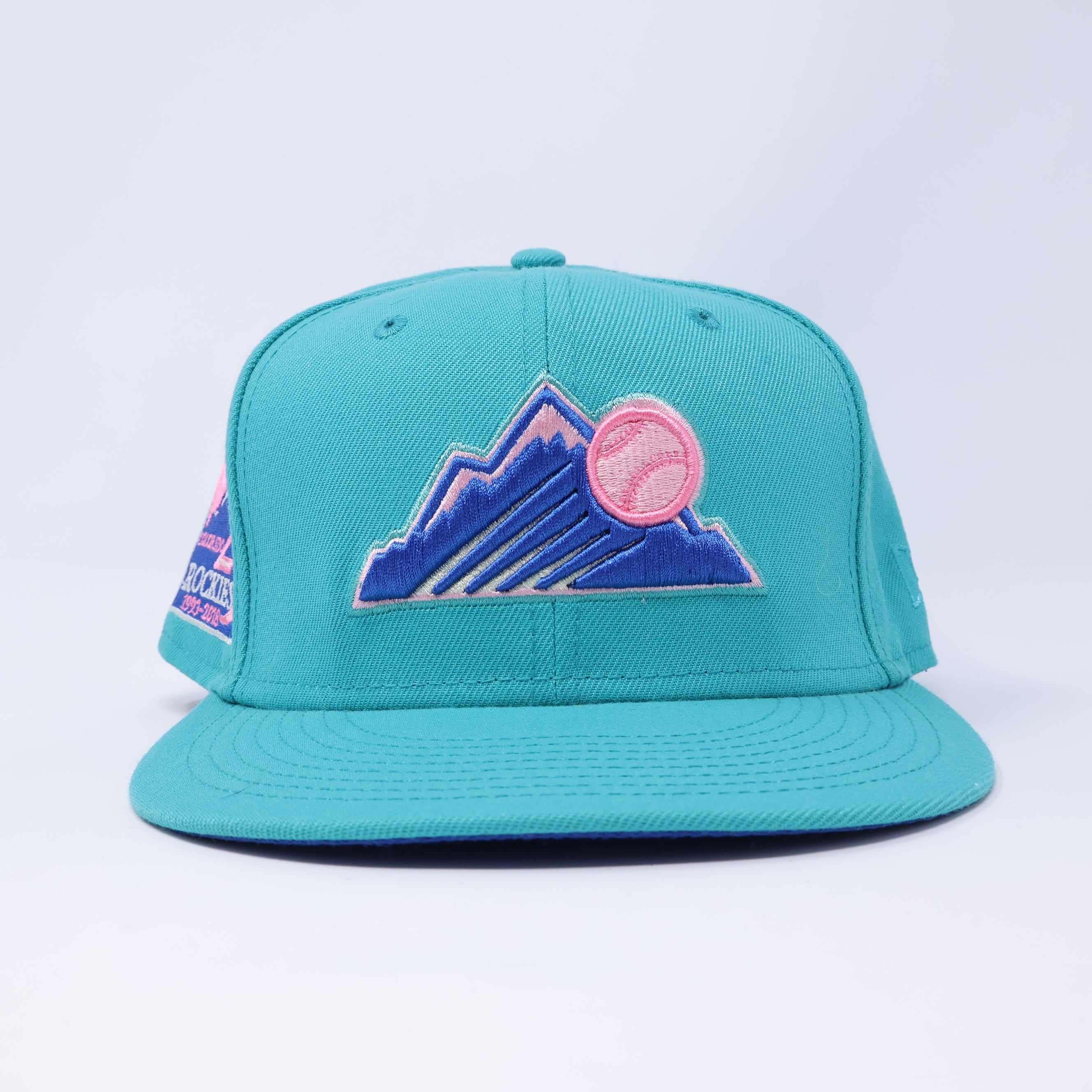 USED 3/8 Teal Colorado Rockies 25th Anniversary 59fifty New Era Fitted Hat Cap