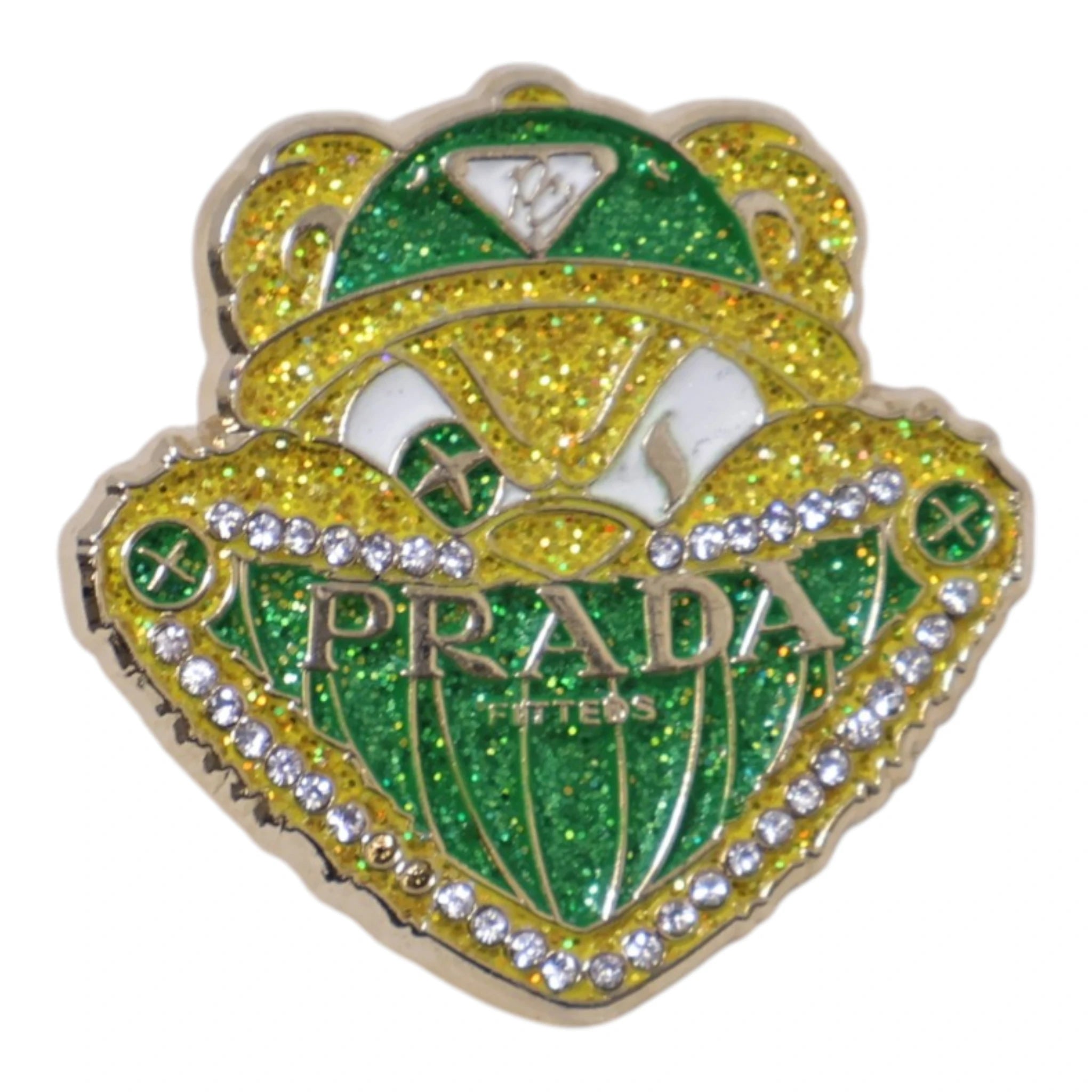 Yellow/Green PinzCity Bear Designer Inspired Graphic Pin