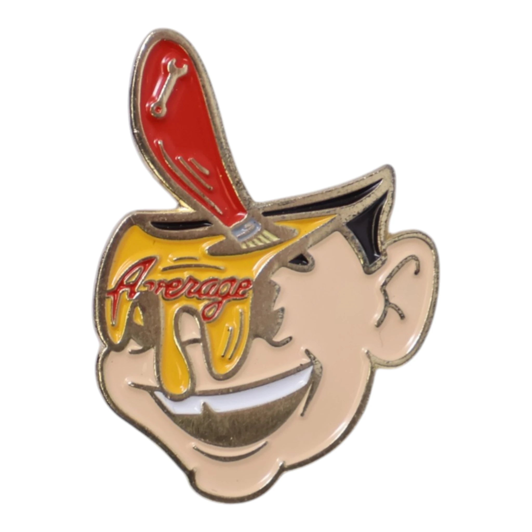 Man "Average" Bucket Graphic Pin