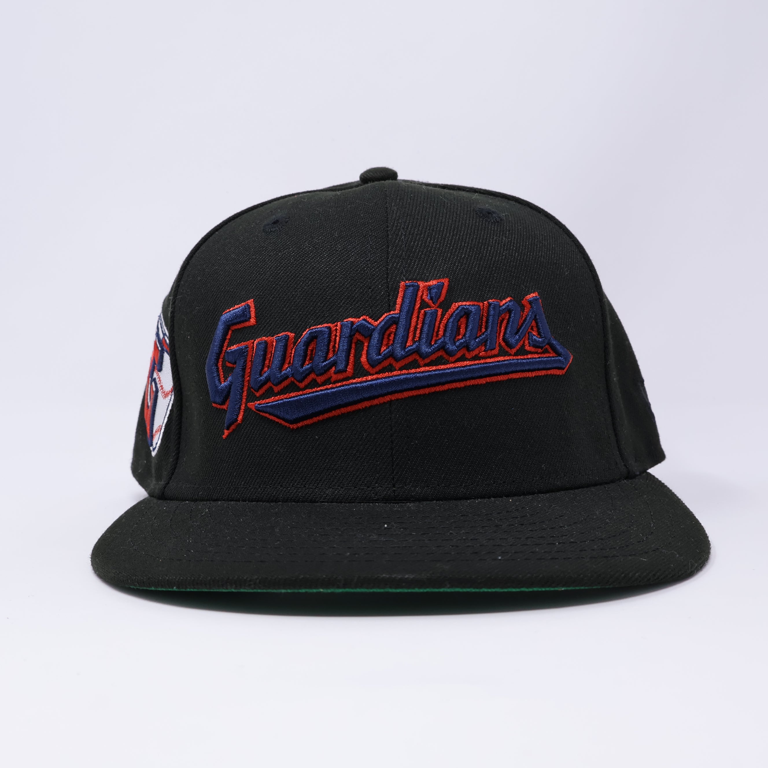 7 3/8 USED Black Cleveland Guardians Indians MLB 59fifty New Era Fitted Hat Cap