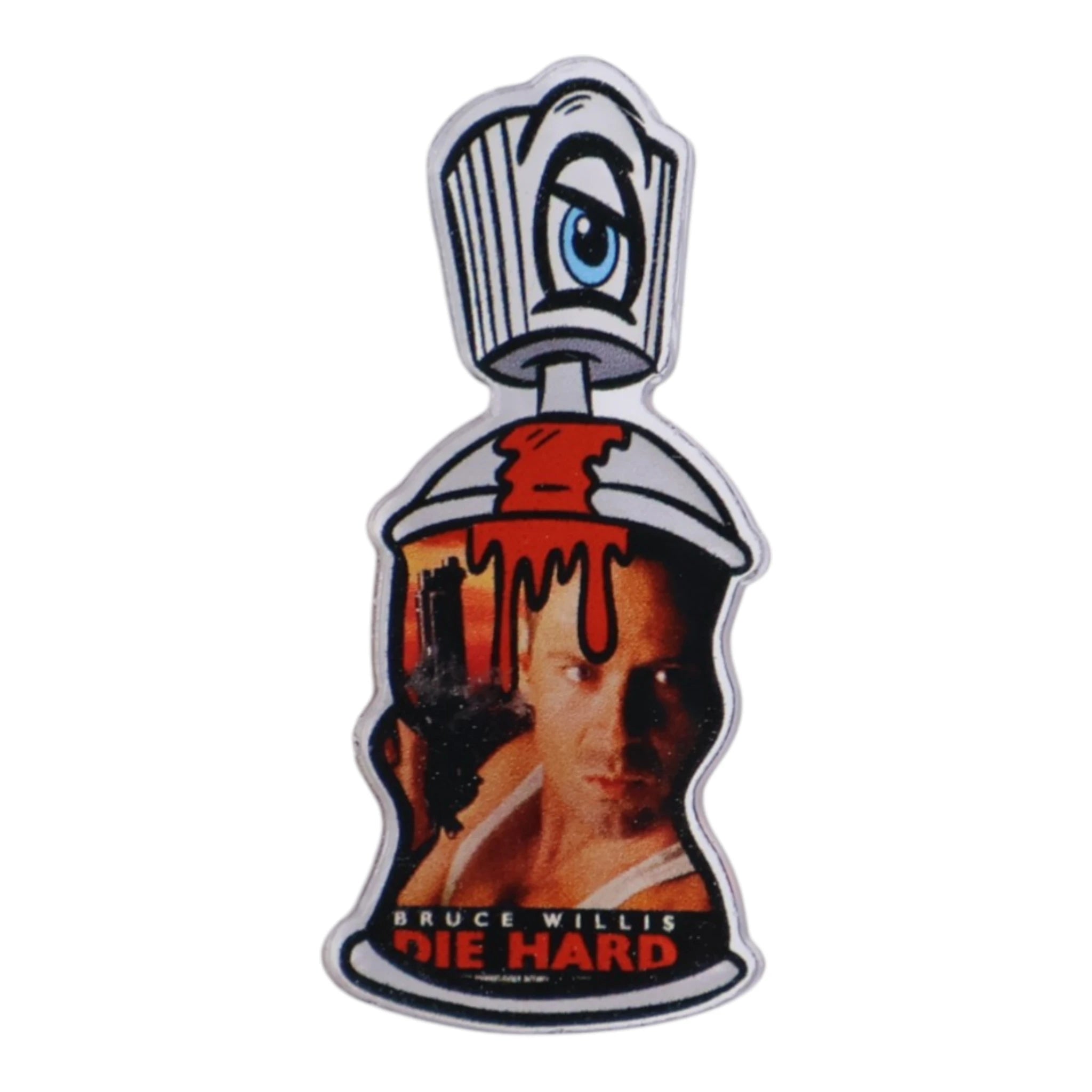Die Hard Movie Spray Paint Can Acrylic Graphic Pin