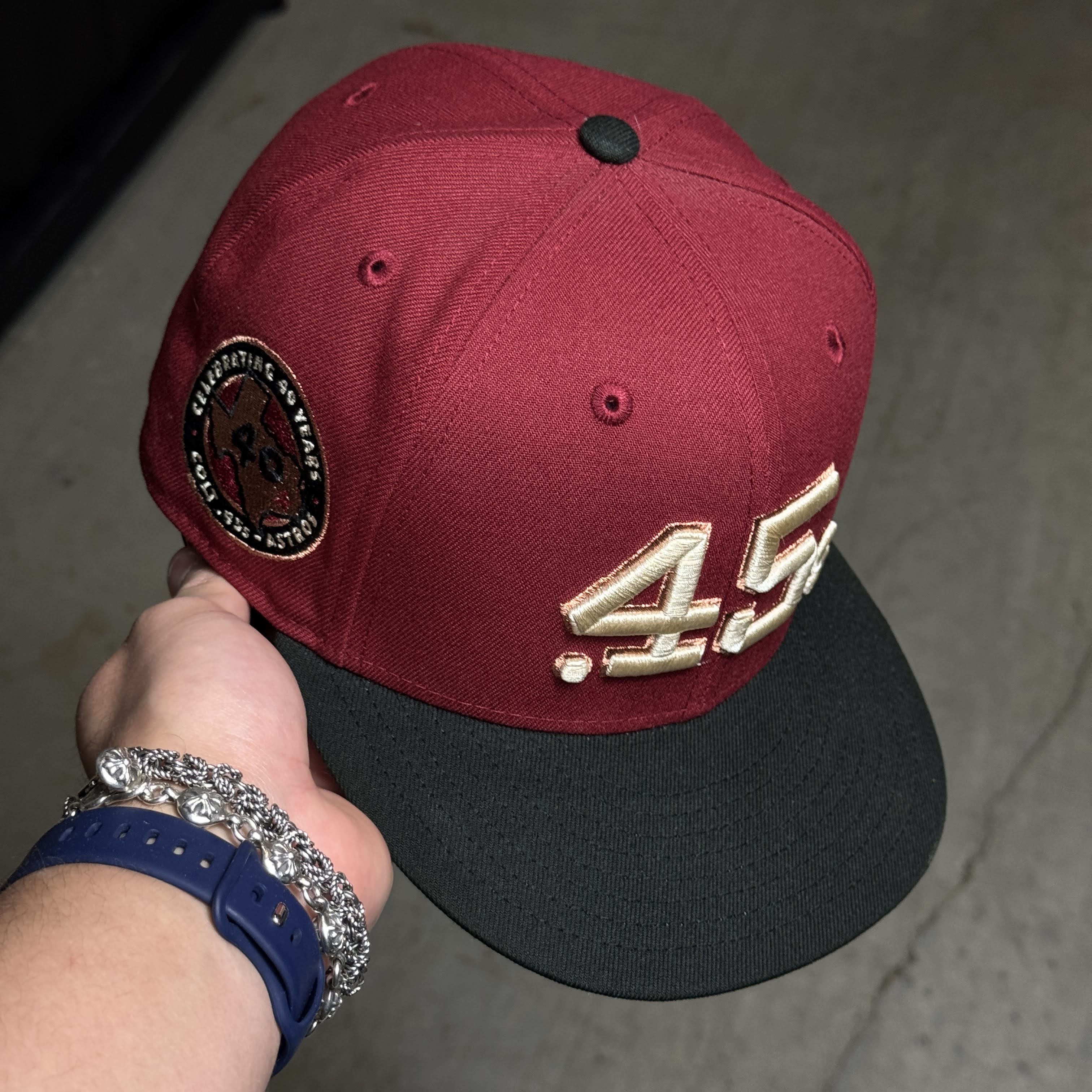 USED 3/8 Brick Red Houston Astros Celebrating 40 Years 59fifty New Era Fitted Hat Cap