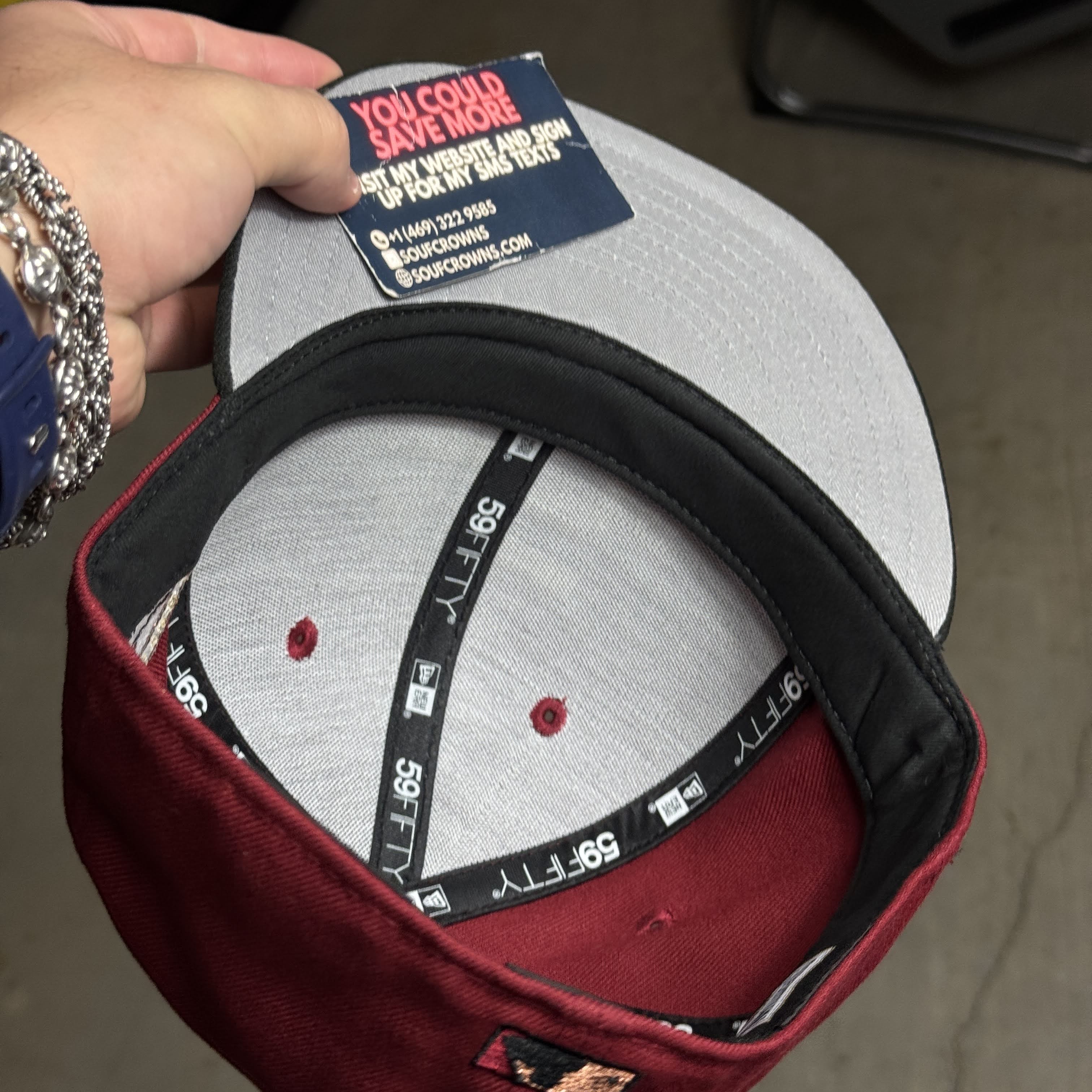 USED 3/8 Brick Red Houston Astros Celebrating 40 Years 59fifty New Era Fitted Hat Cap