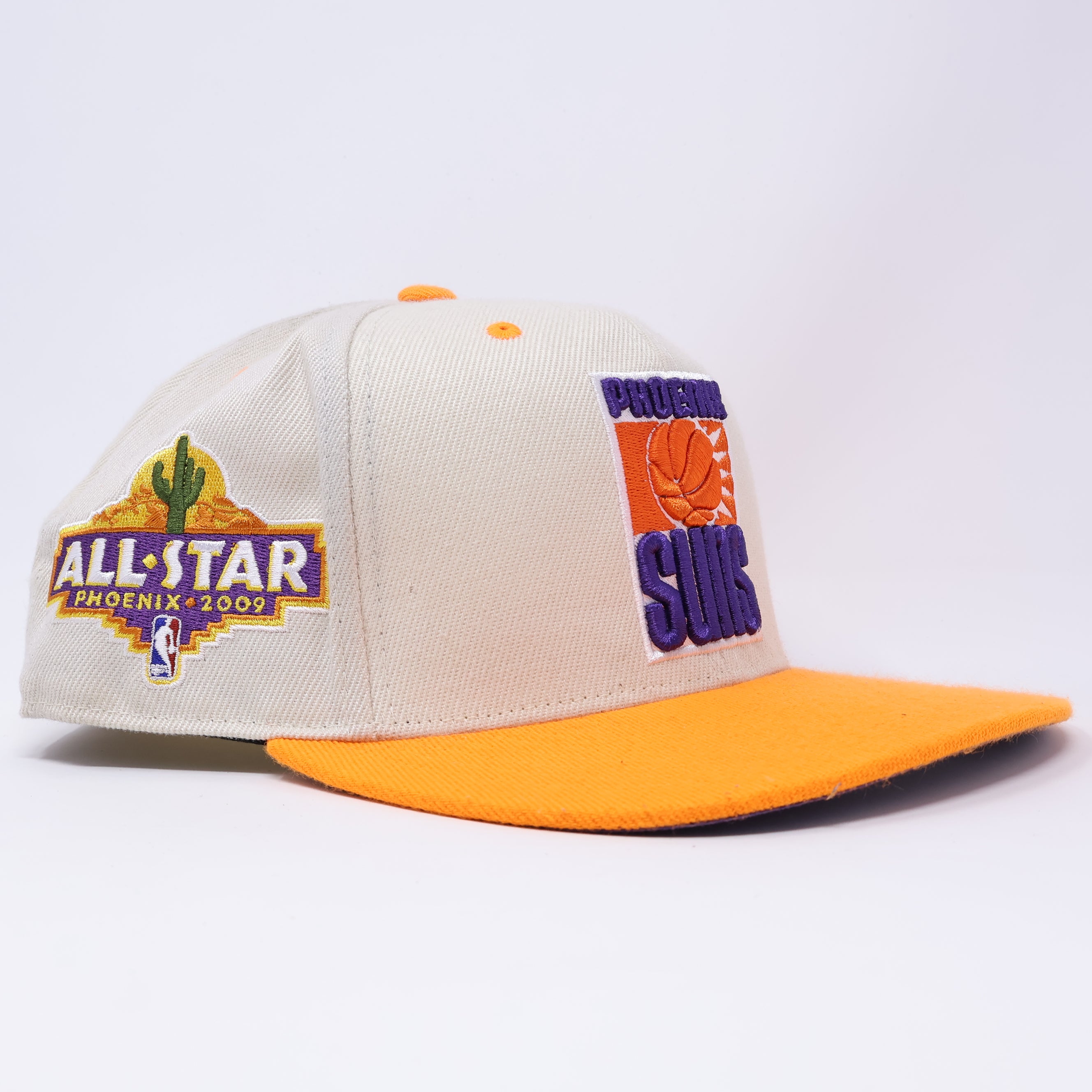 USED 3/8 Stone Mitchell and Ness Phoenix Suns All Star 2009 Nostalgia Fitted Hat