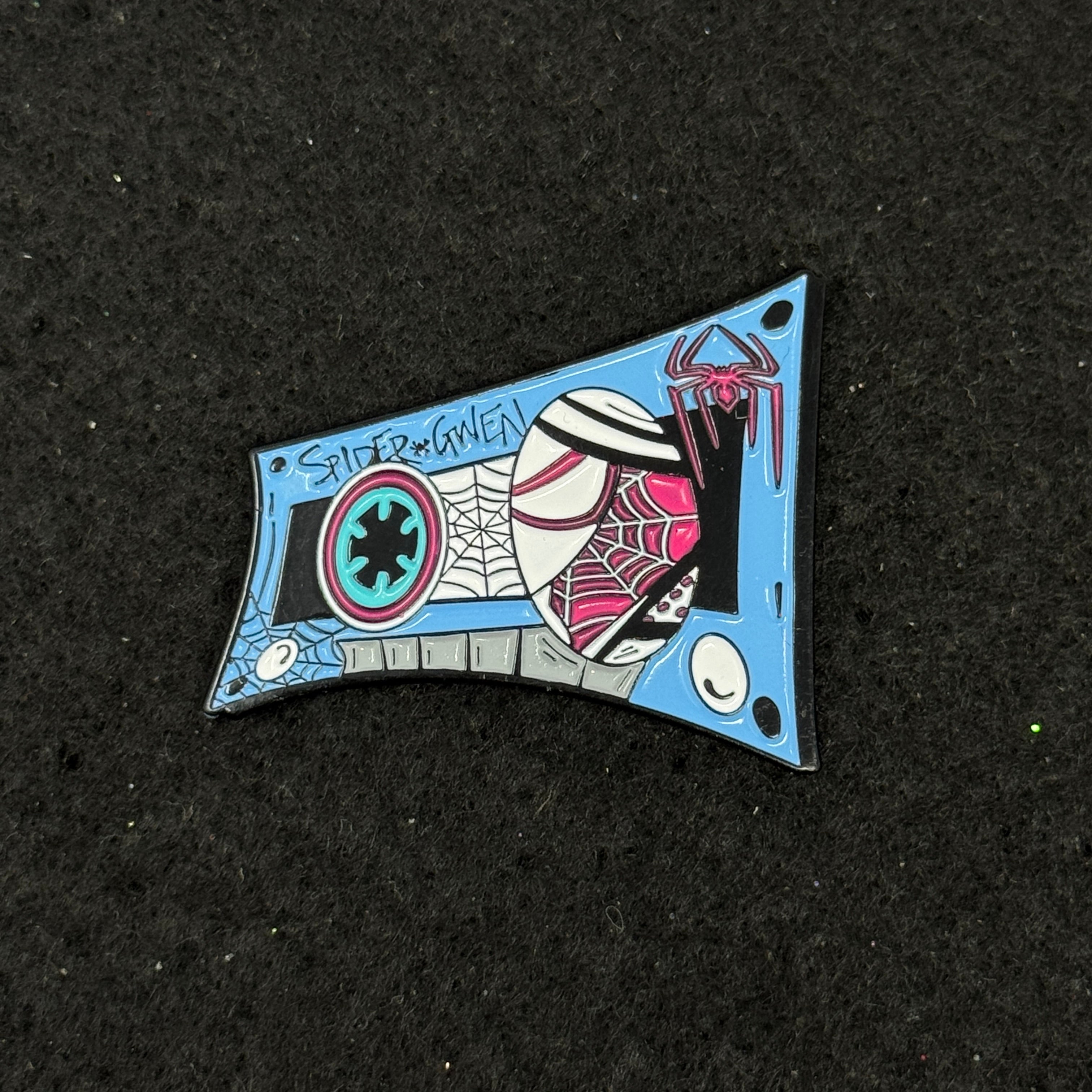 Umbrella Heights Spiderman Gwen Casette Tape Graphic Pin