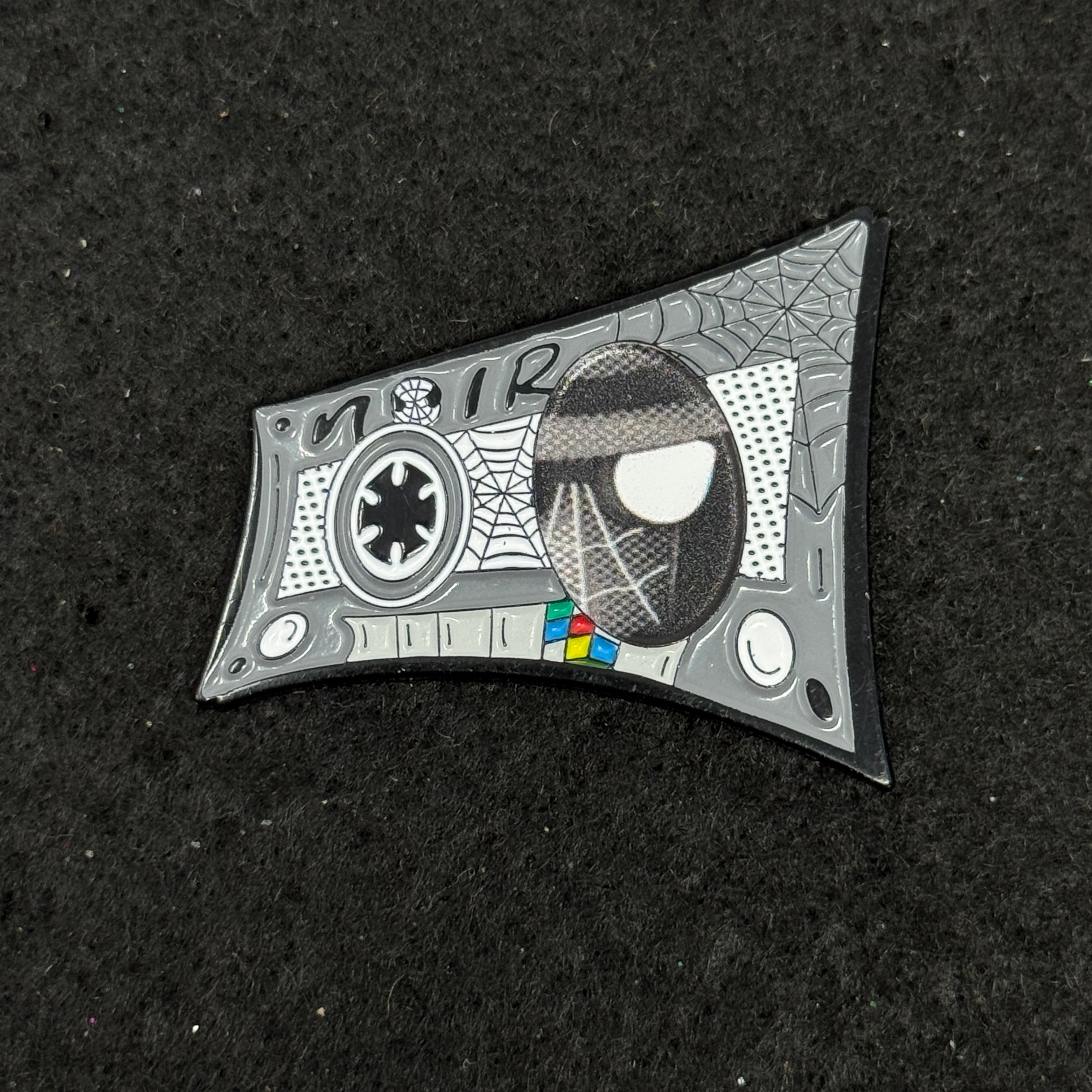 Umbrella Heights Spiderman Noir Casette Tape Graphic Pin