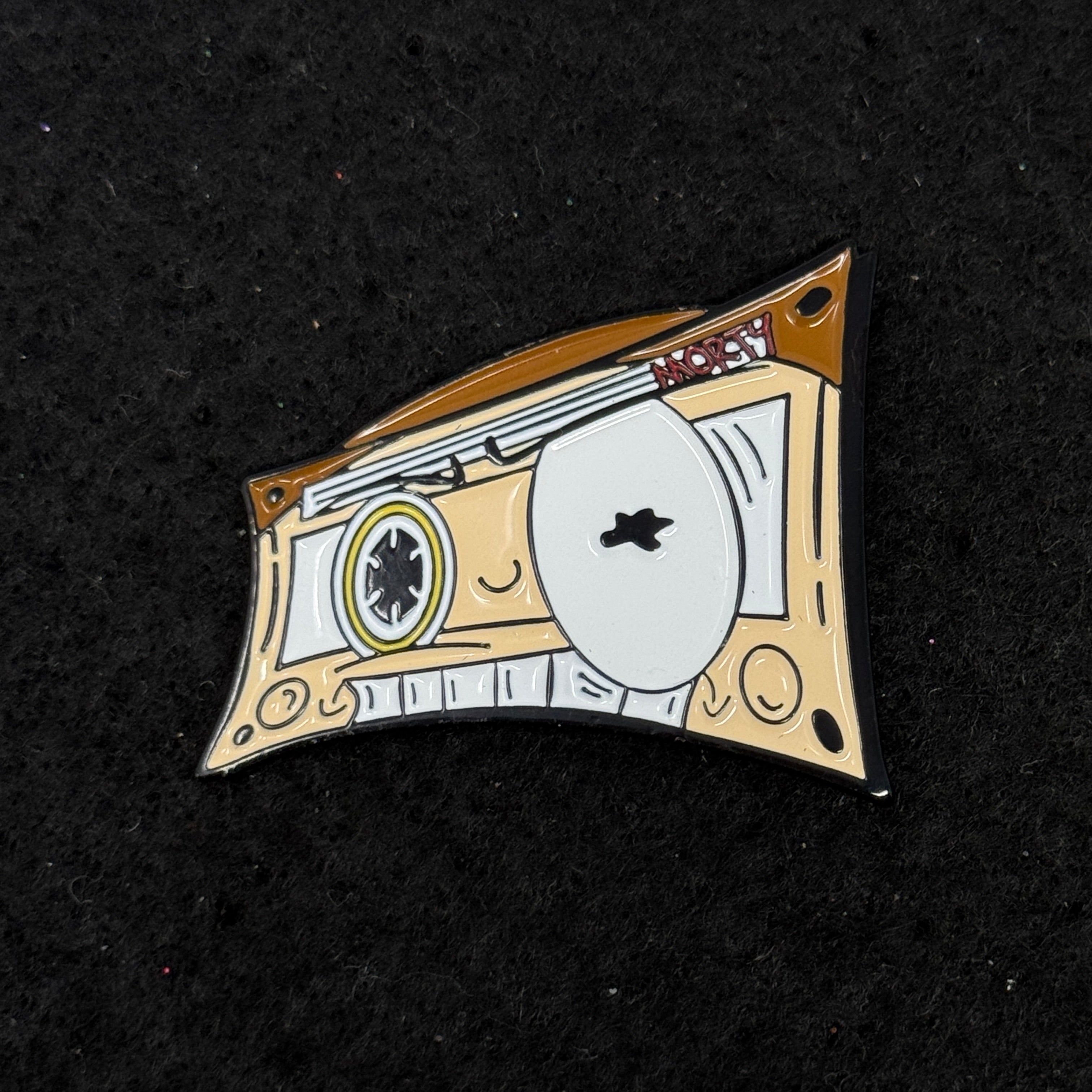 Umbrella Heights Professor Rick Casette Tape Graphic Pin