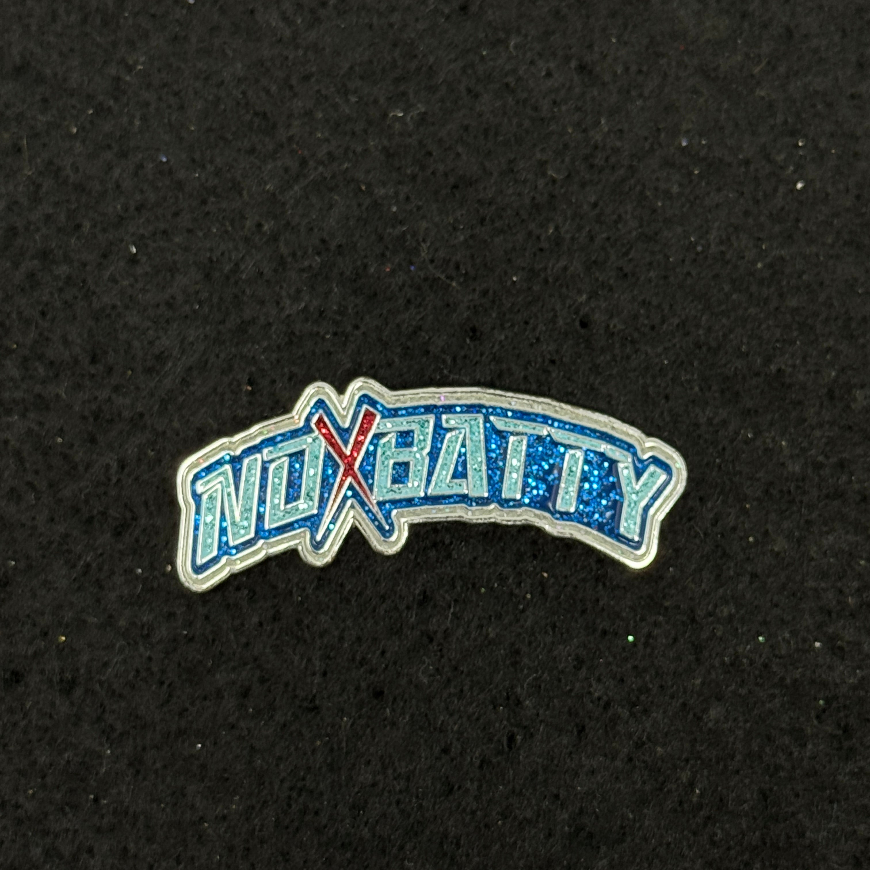No X Batty Blue Script Pin
