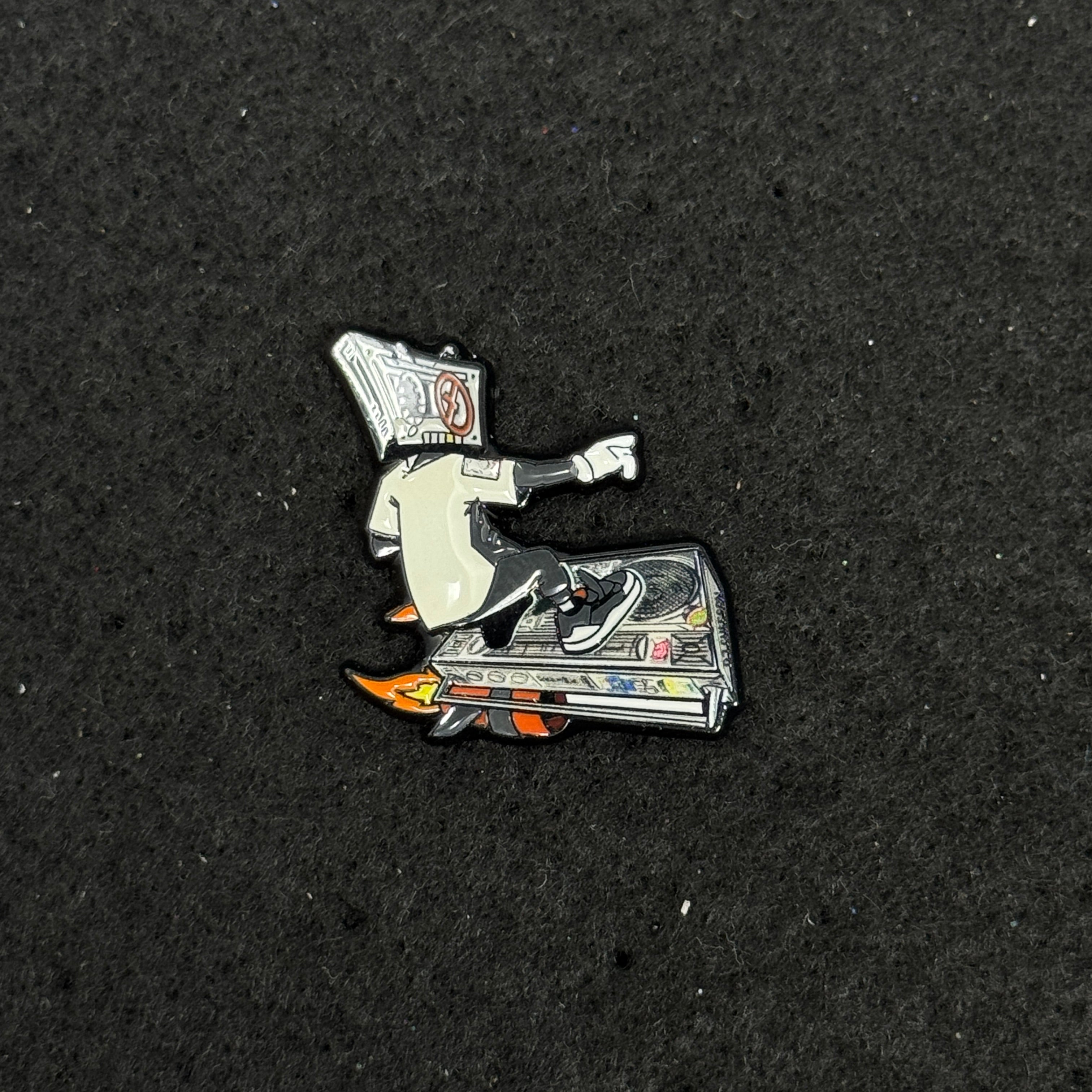 Cassette Tape Man Graphic Pin