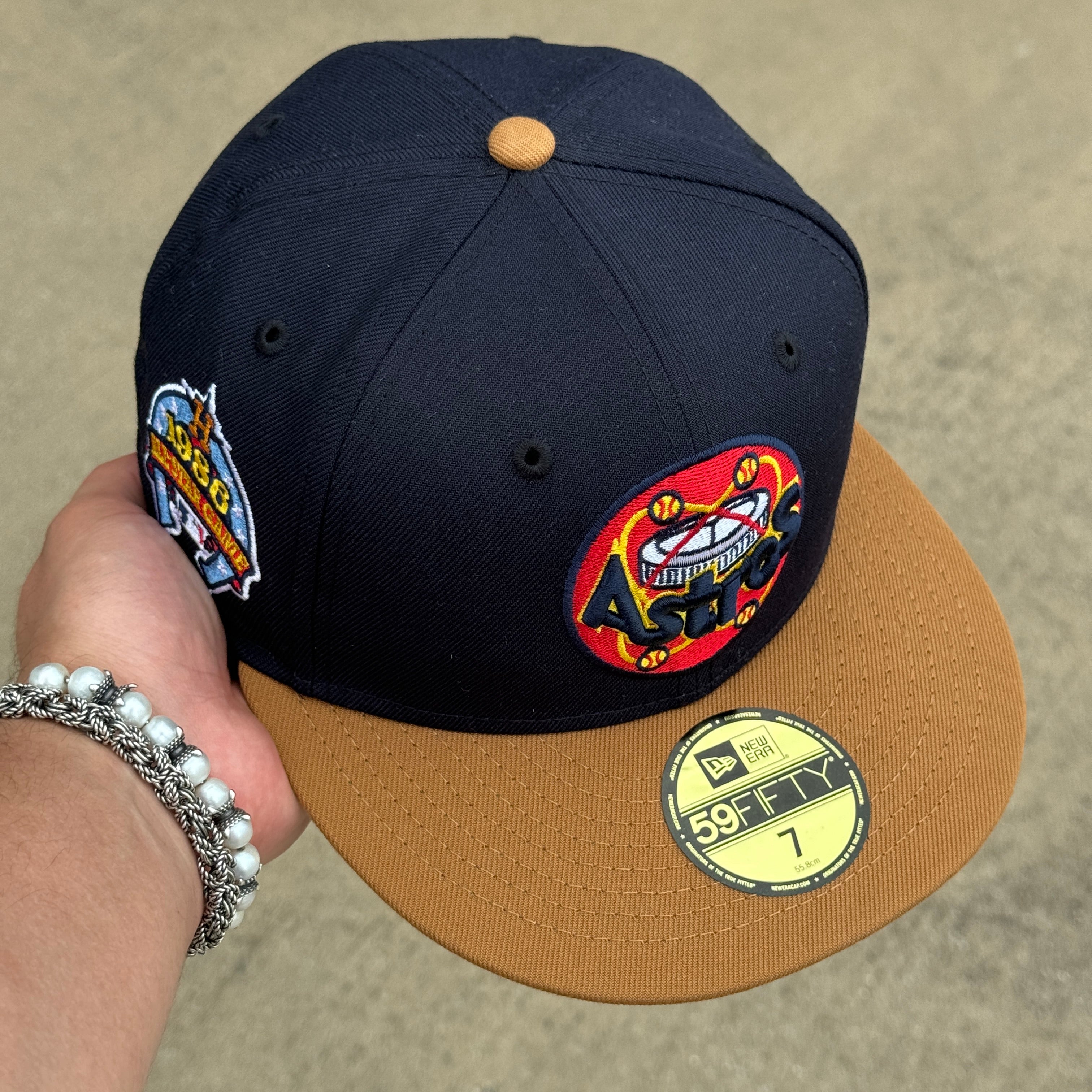 NEW 7 Black Houston Astros 1986 All Star Game 59FIFTY New Era Fitted Hat