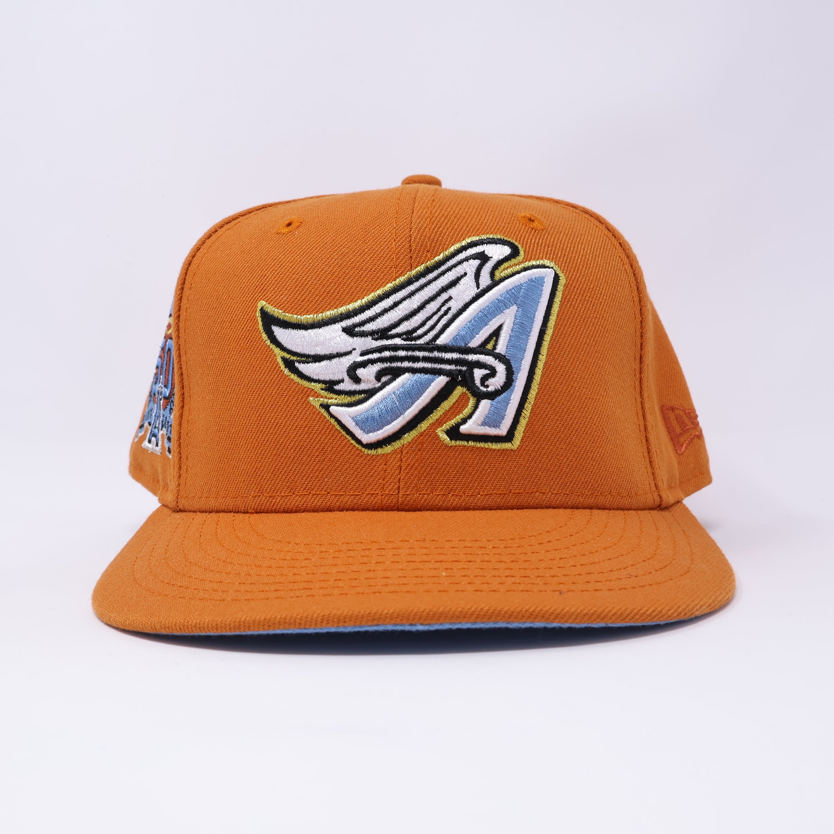 USED 5/8 Orange Los Angeles Angels 50th Anniversary 59fifty New Era Fitted Hat Cap