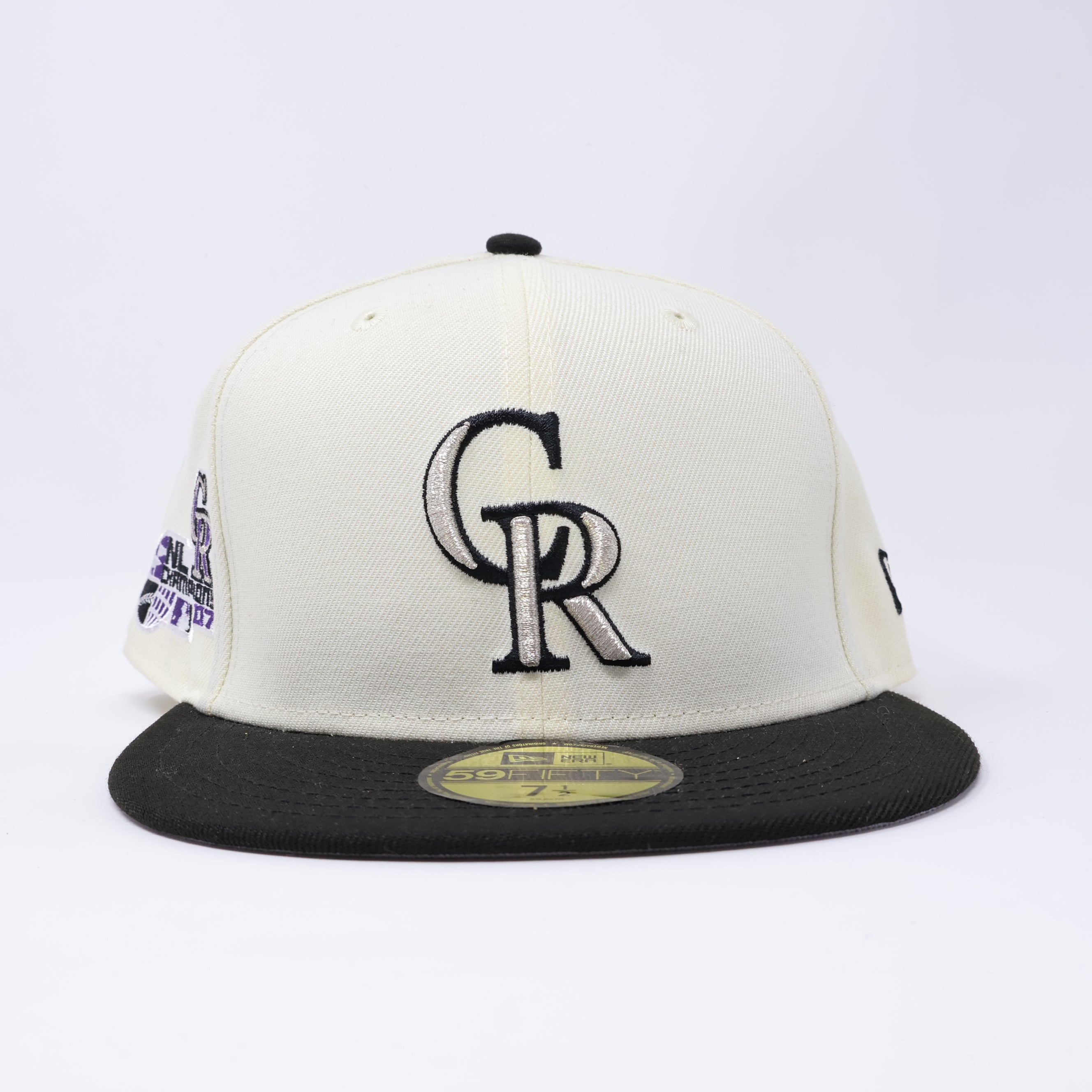 7 1/2 NEW Chrome Colorado Rockies NL Champions 07 59fifty New Era Fitted Cap Hat