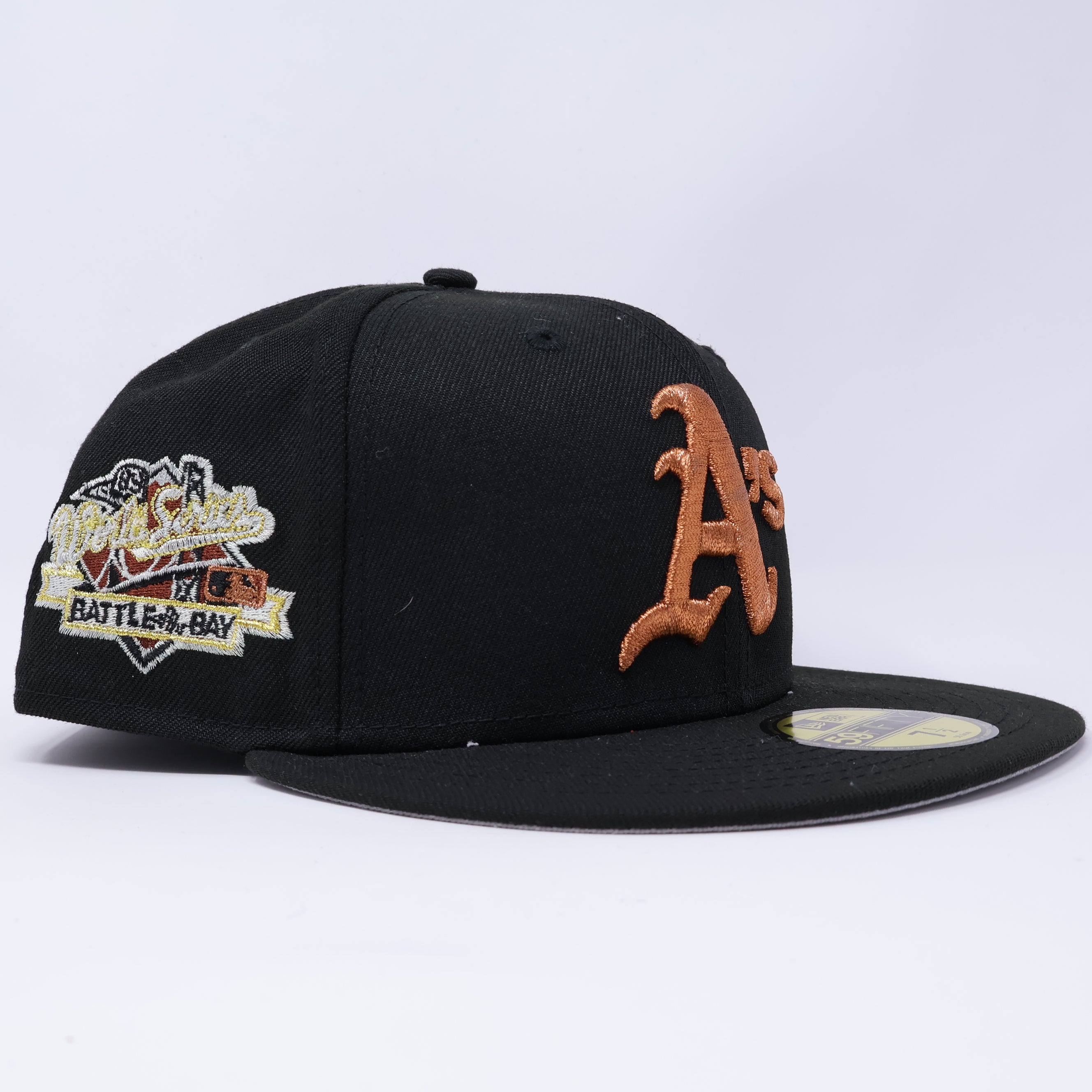 NWT 1/2 Black Oakland Athletics 1989 World Series 59fifty New Era Fitted Hat Cap