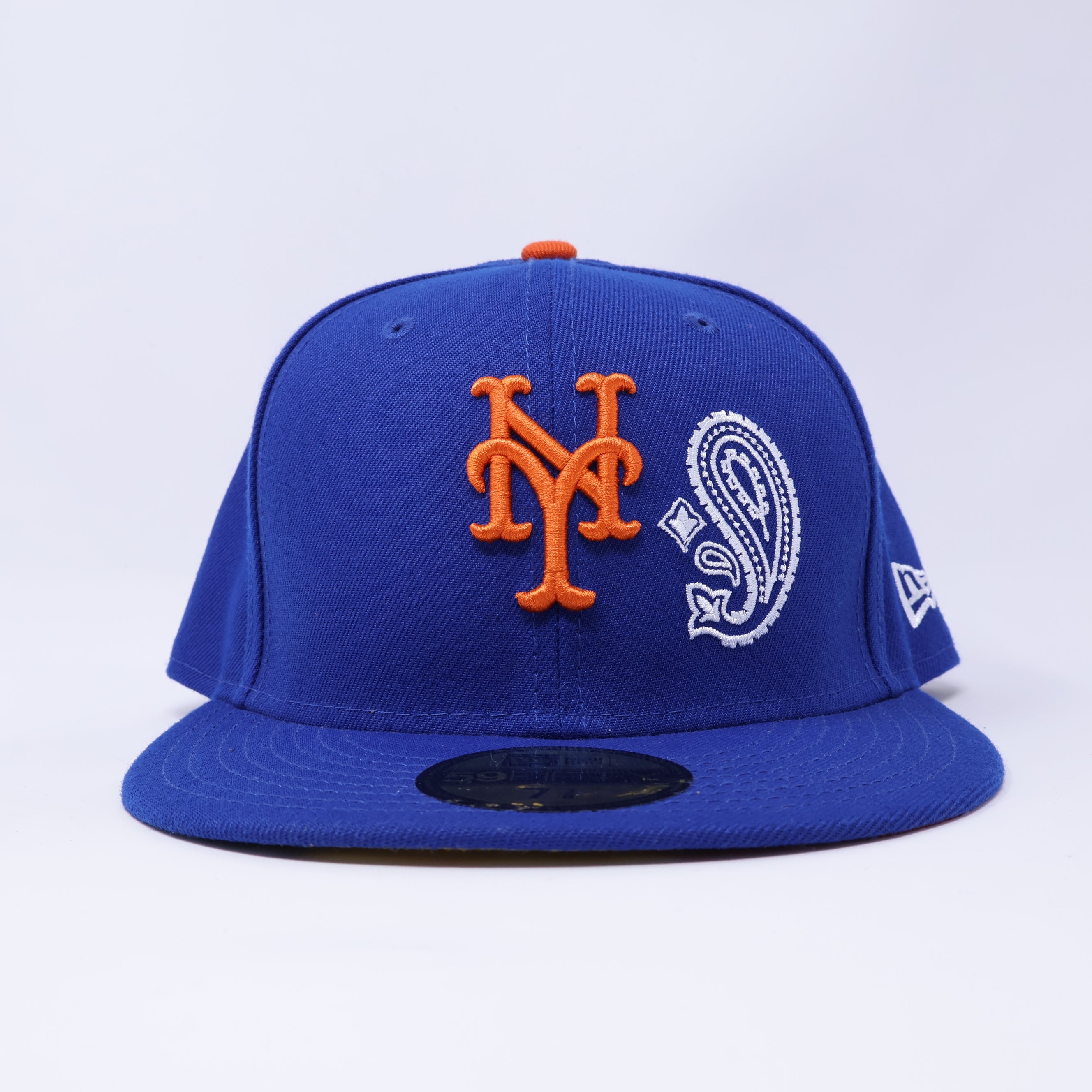 NWT 3/8 Blue New York Mets Paisley Pattern 59fifty New Era Fitted Hat Cap