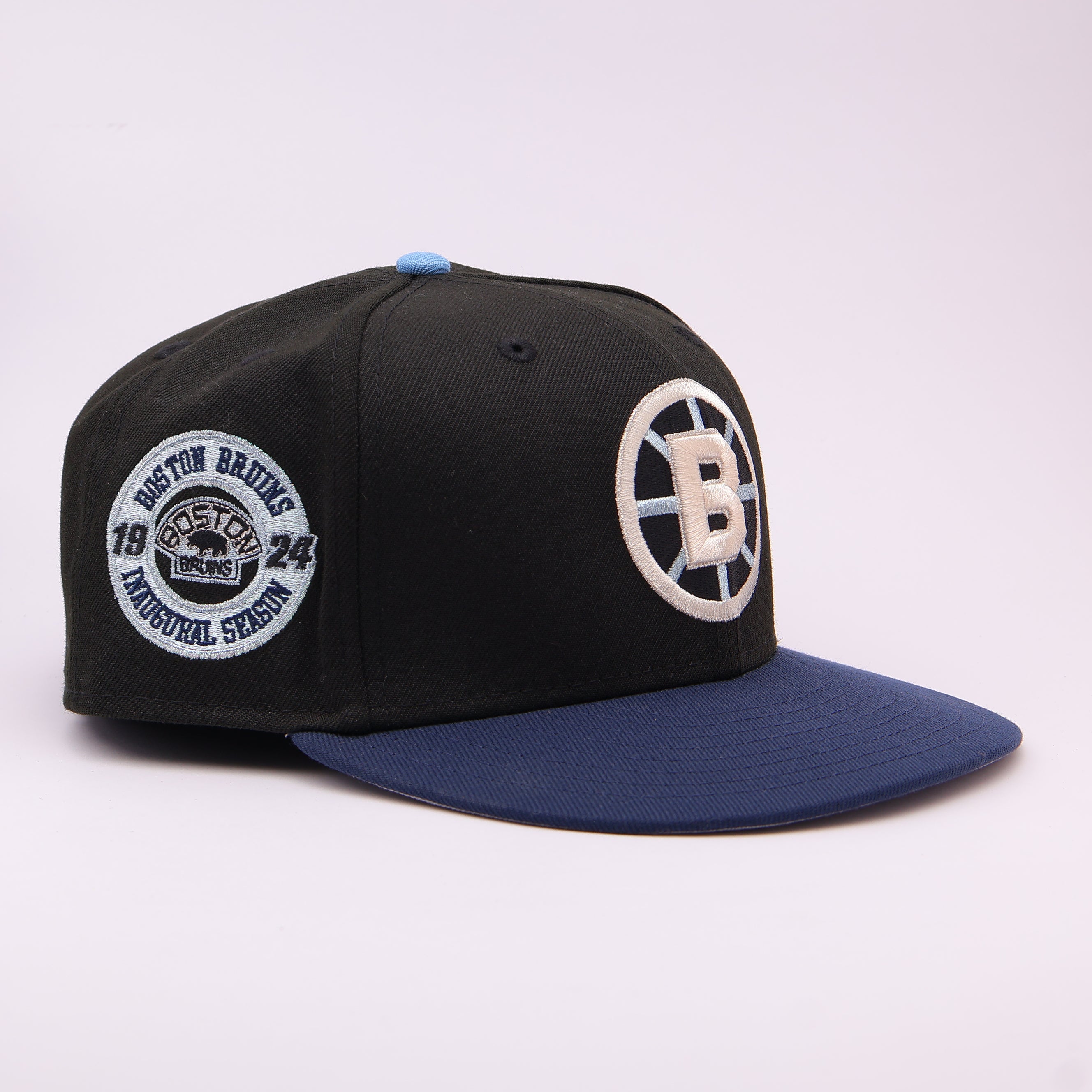 USED 8 Black Boston Bruins 1924 Inaugural 59fifty New Era Fitted Hat Cap