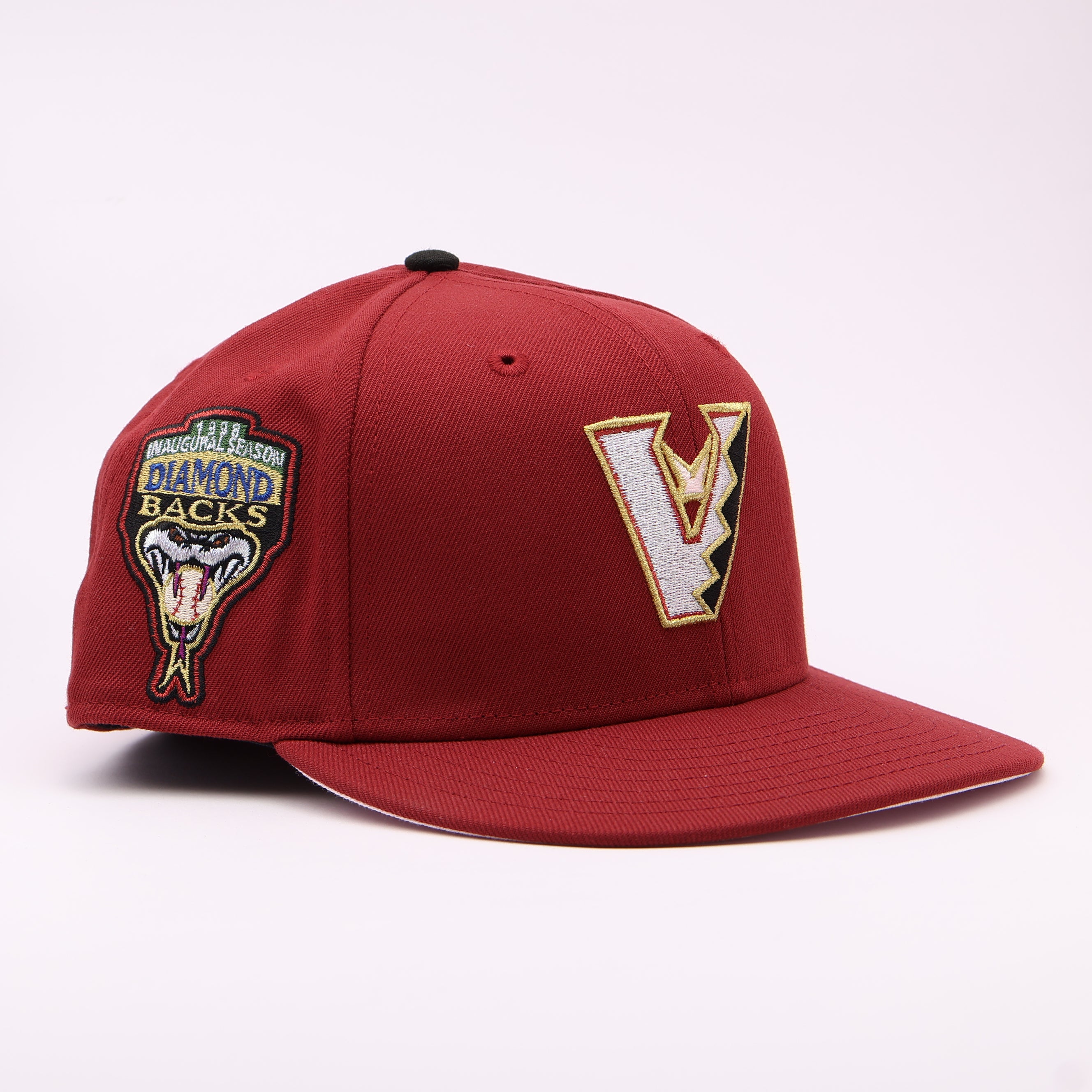 USED 8 Burgundy Arizona Diamondbacks 1998 Inaugural 59fifty New Era Fitted Hat Cap